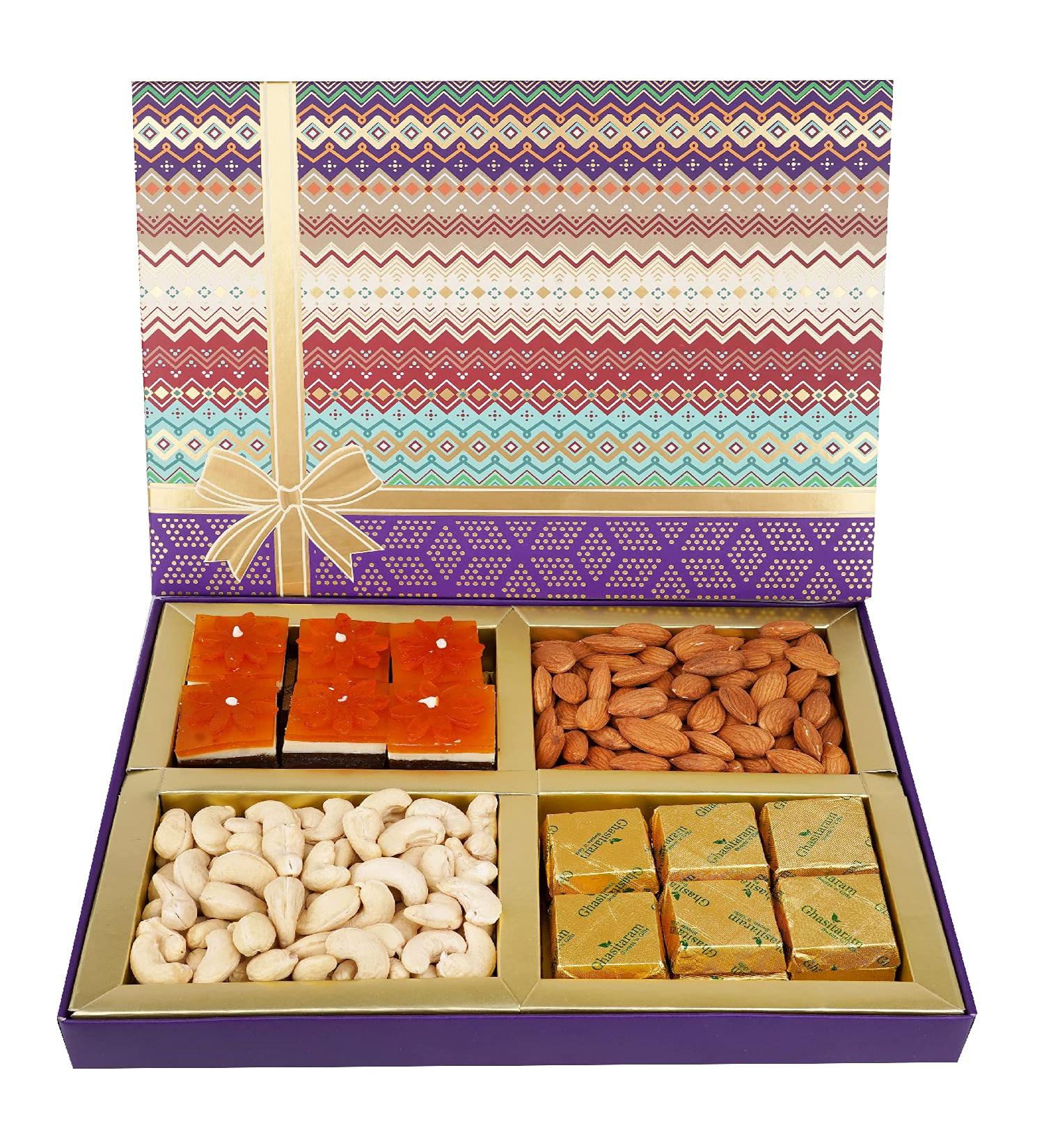 Jaiccha Ghasitaram Dryfruits Hamper-Fruit n Nut Dryfruit Box with Mango and Mewa Bites 500 gms |Gift for Diwali Holi Rakhi Valentine Christmas Birthday Anniversary Her Him| - Buy Online on SooperMarket.com
