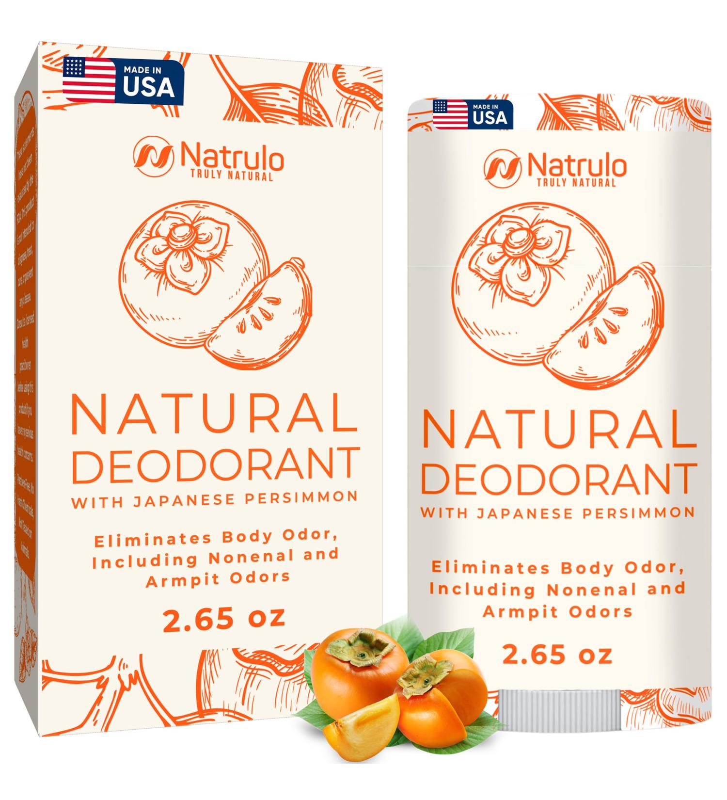 Persimmon Deodorant - All-Natural & Aluminum-Free | Long-Lasting Odor Elimination for Men & Women | Made in USA with Japanese Persimmon Extract - Buy Online on SooperMarket.com