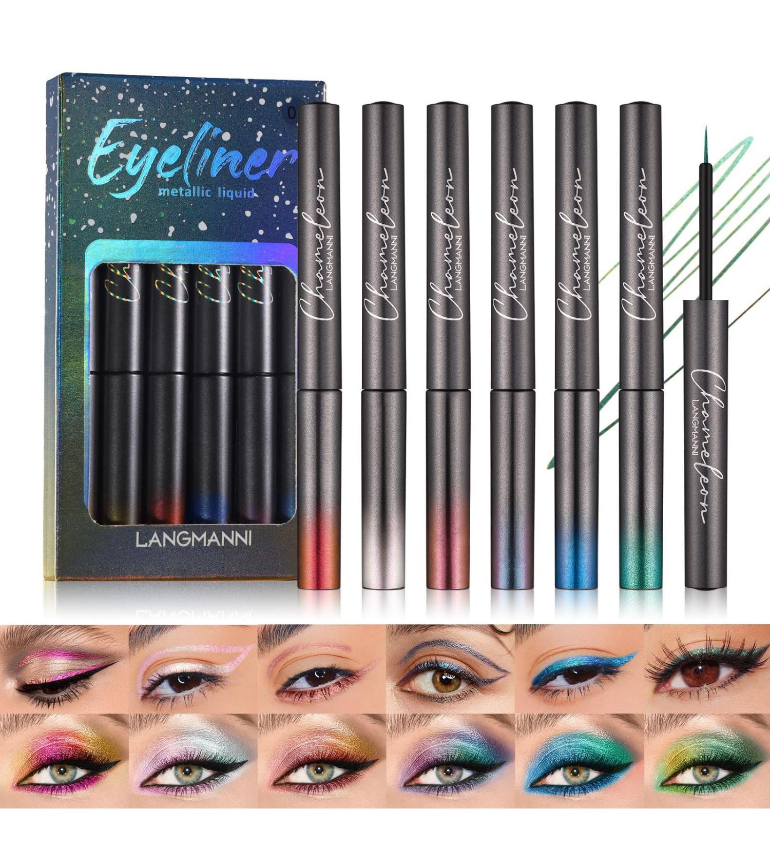 Joyeee Liquid Eyeliner 6pcs Colored Eye Liner Eyeliner Pencil Brown Blue Red White Green Glitter Eyeliner Set Waterproof Smudgeproof Long Lasting Pigmented Gel Eyeliner Make Up for Girl Women Gift #037 - Buy Online on SooperMarket.com