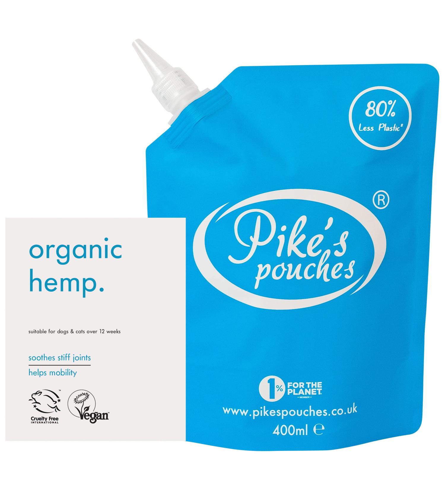Pike's Pouches Organic Hemp Seed Oil for Dogs & Cats UK 400ml More Omega 3 6 9 than Salmon Oil Cod Liver Oil & Fish Oil | Joint Supplement Ideal for Senior Pets | 100% Pure Cold Pressed & Vegan Organic Hemp 400 ml (Pack of 1) - Buy Online on SooperMarket.com