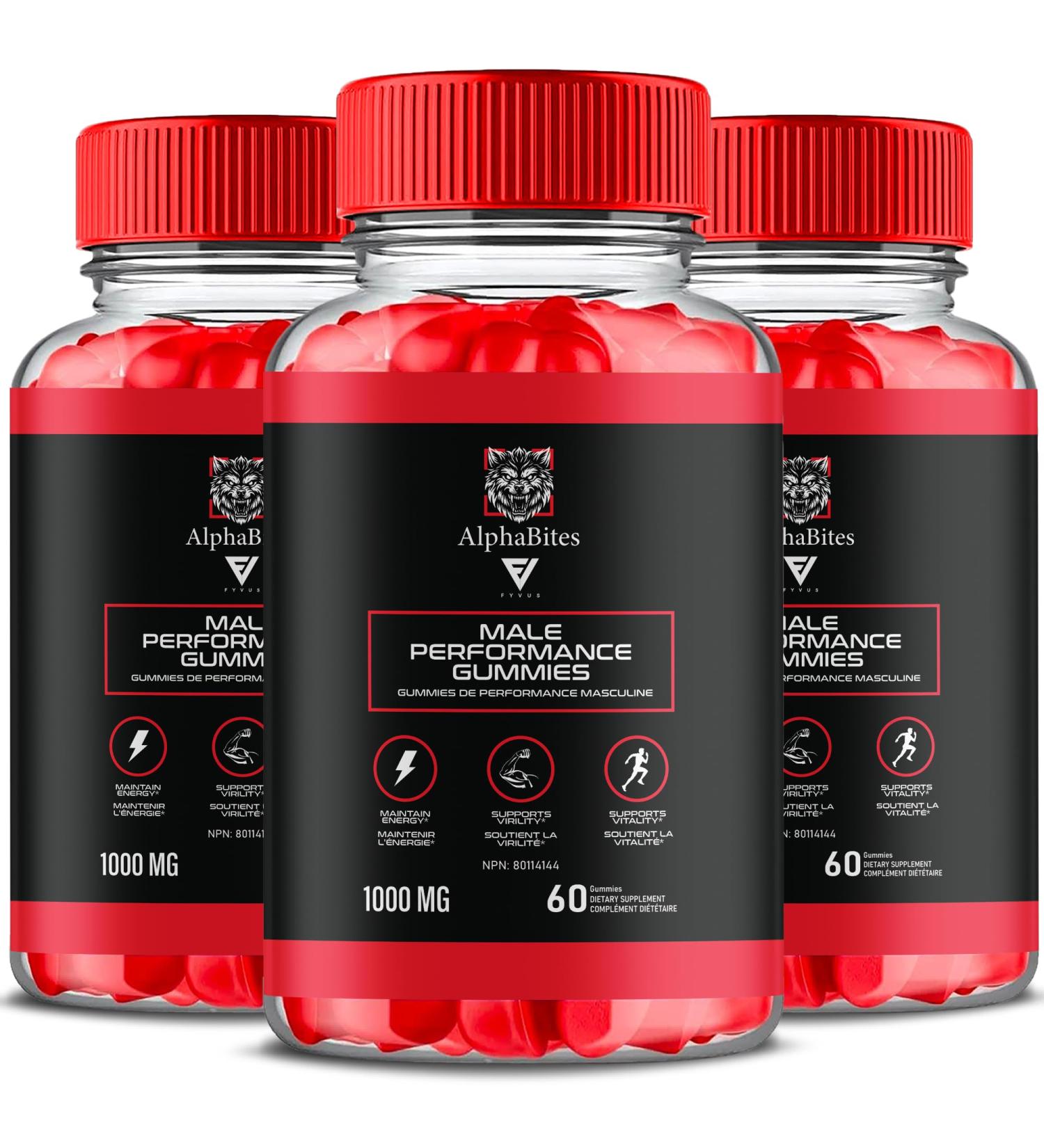 (3 Pack) Alpha Bites Gummies AlphaBites Canada Natural Advanced Male Strength And Overall Health Support Supplement Gummy AlphaBites Natural Advanced Male Strength Bonbons G lifi s (180 Gummies) - Buy Online on SooperMarket.com