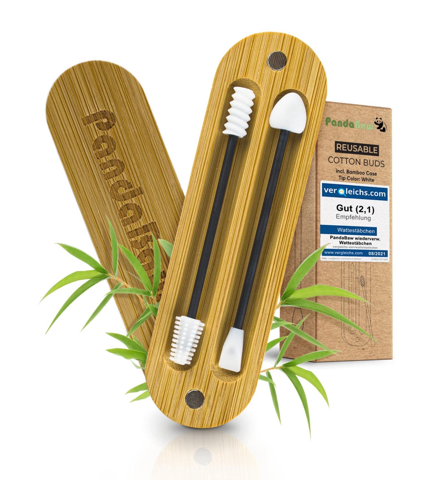 Buy Pandabaw Reusable Cotton Swabs - Extra Soft Silicone Q-tips for Makeup Removal & Ear Care - Eco-Friendly Black - Buy Online on SooperMarket.com