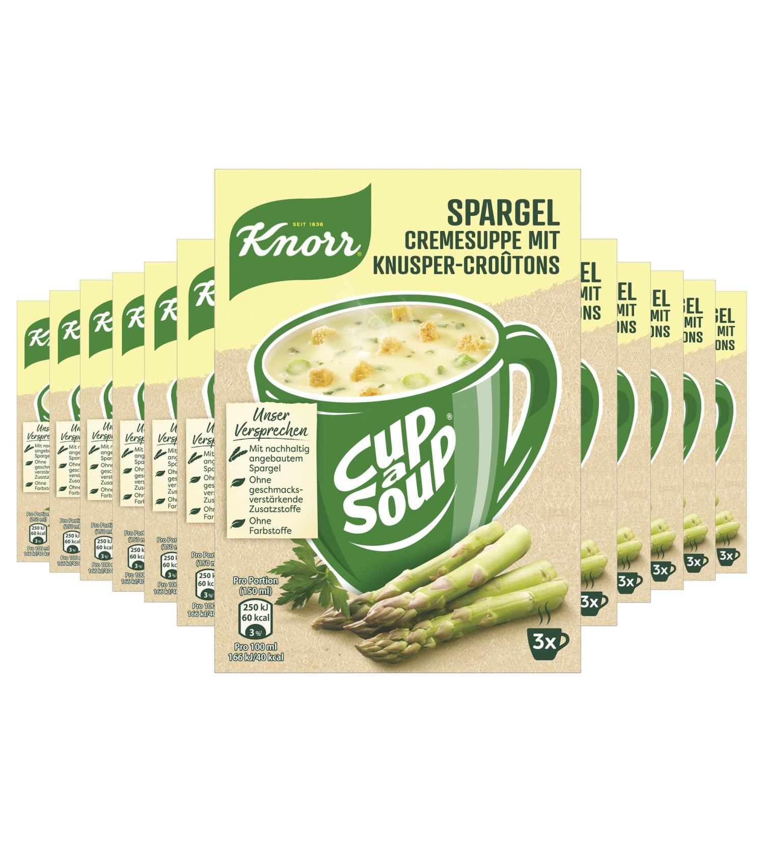 Buy KNORR Cup A Soup Spargel Cremeside with Krueper Crouton - 12 Pack of Asparagus Cream Soup (42g each) | Sustainably Grown Ingredients | Fast International Shipping - Buy Online on SooperMarket.com