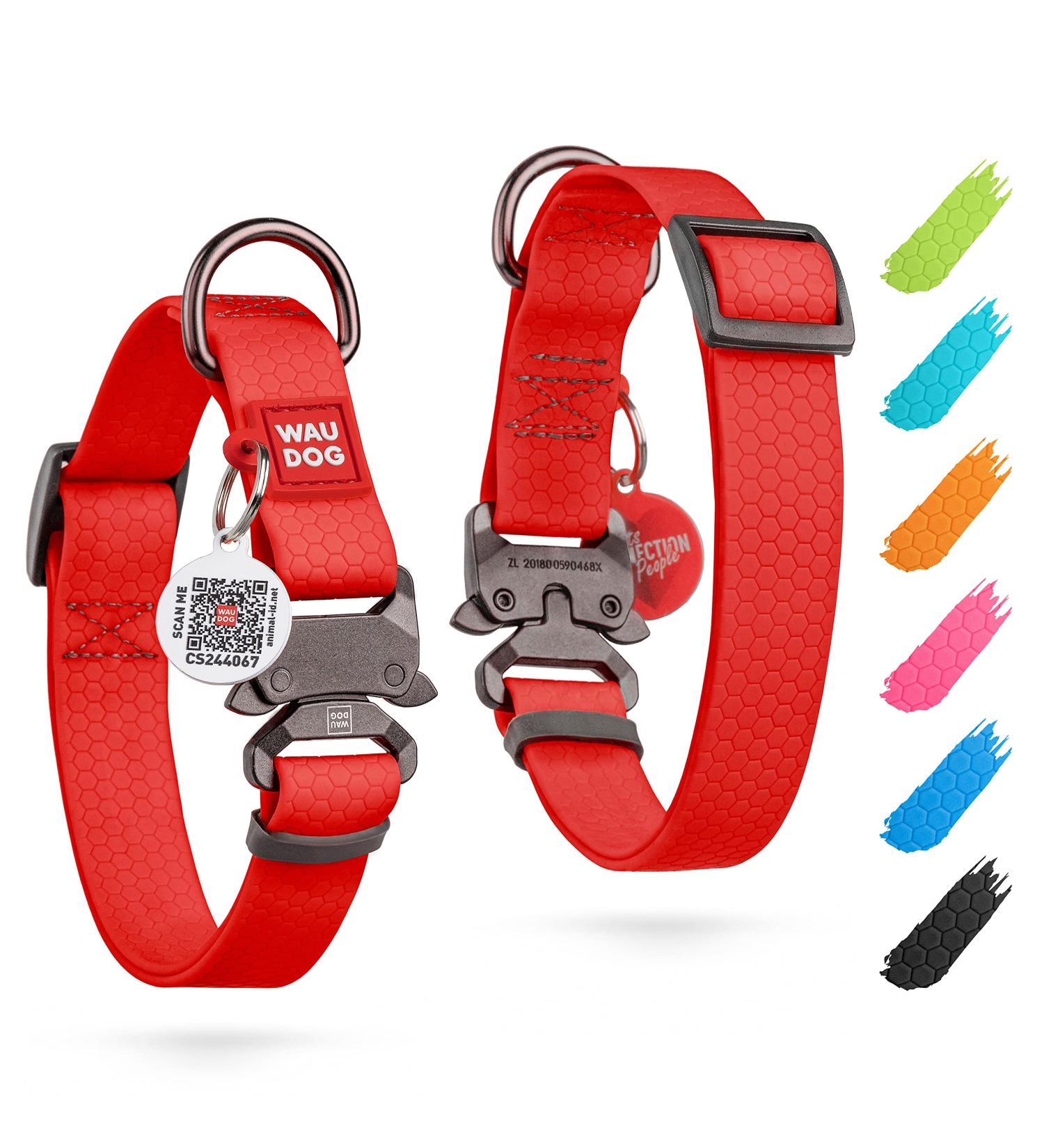 Waterproof Adjustable Dog Collars for Big Medium & Small Dogs | Waudog - Durable & Stylish Puppy Collars - Buy Online on SooperMarket.com