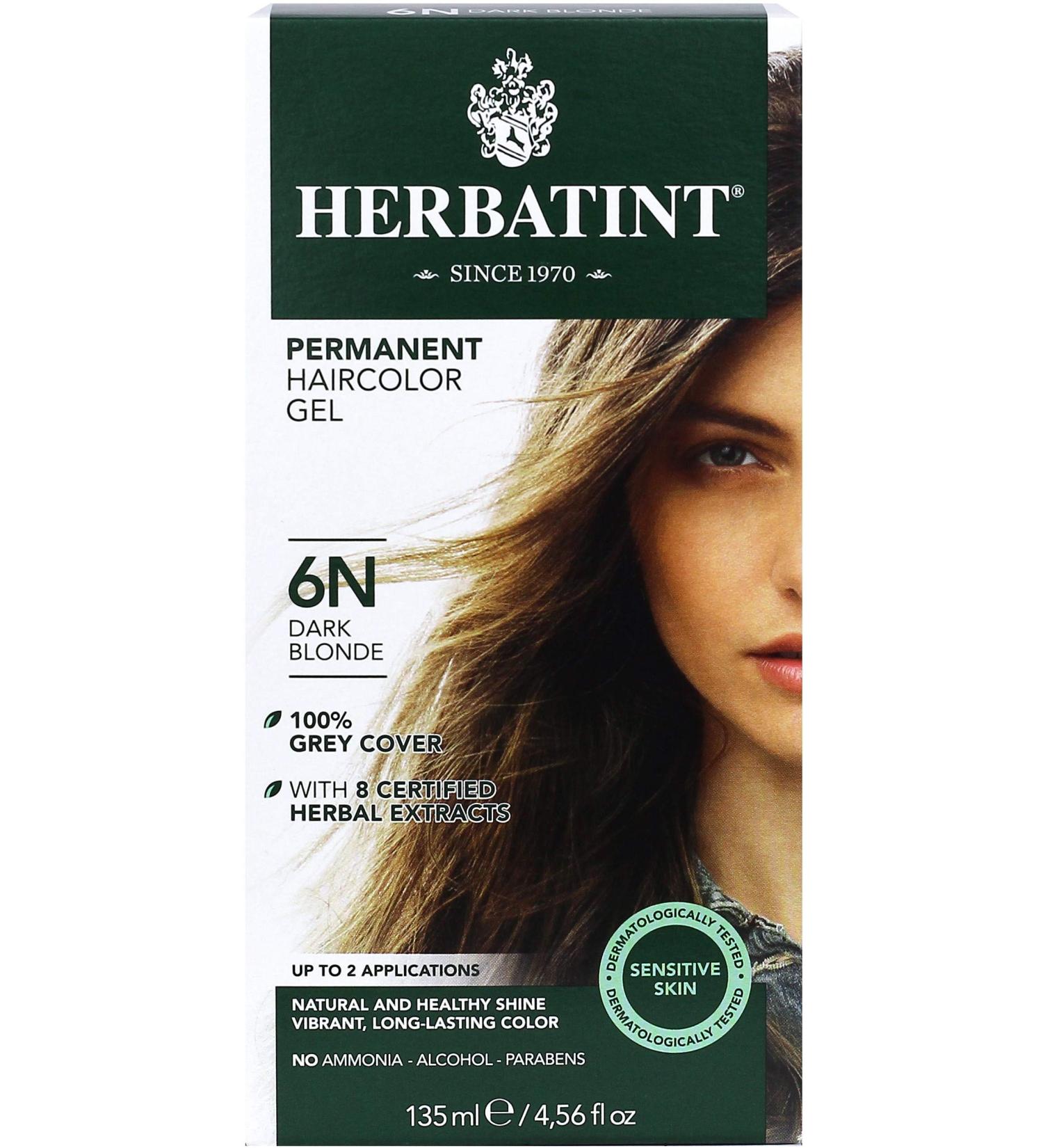 Herbatint 6N Dark Blonde Permanent Haircolor Gel - Vegan Alcohol Free 100% Grey Coverage | 4.56 oz - Buy Online Internationally - Buy Online on SooperMarket.com