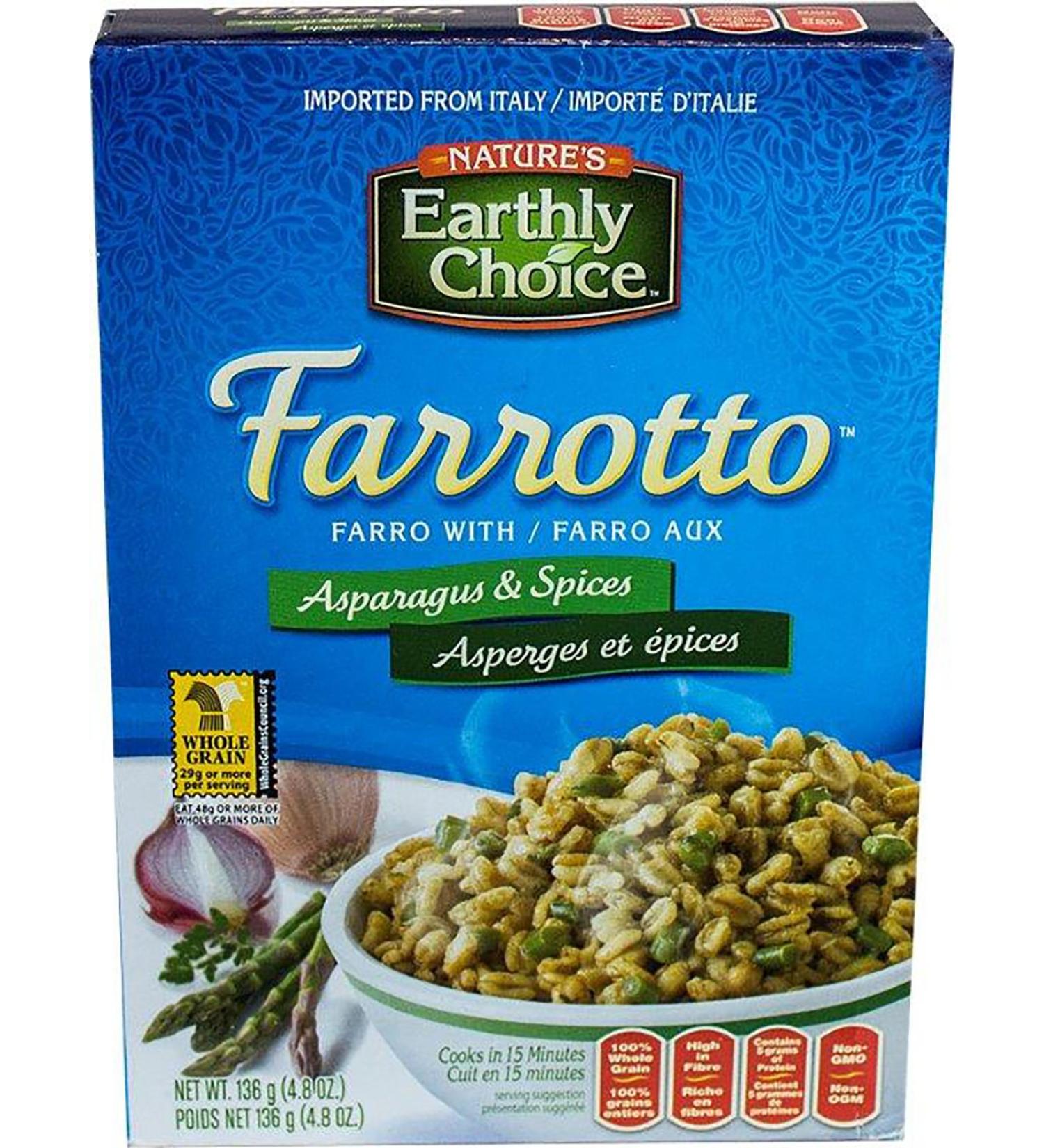 Nature's Earthly Choice Farro with Asparagus & Spices - Asperges et epices 4.8 Ounce Box 6-Pack - Buy Online on SooperMarket.com