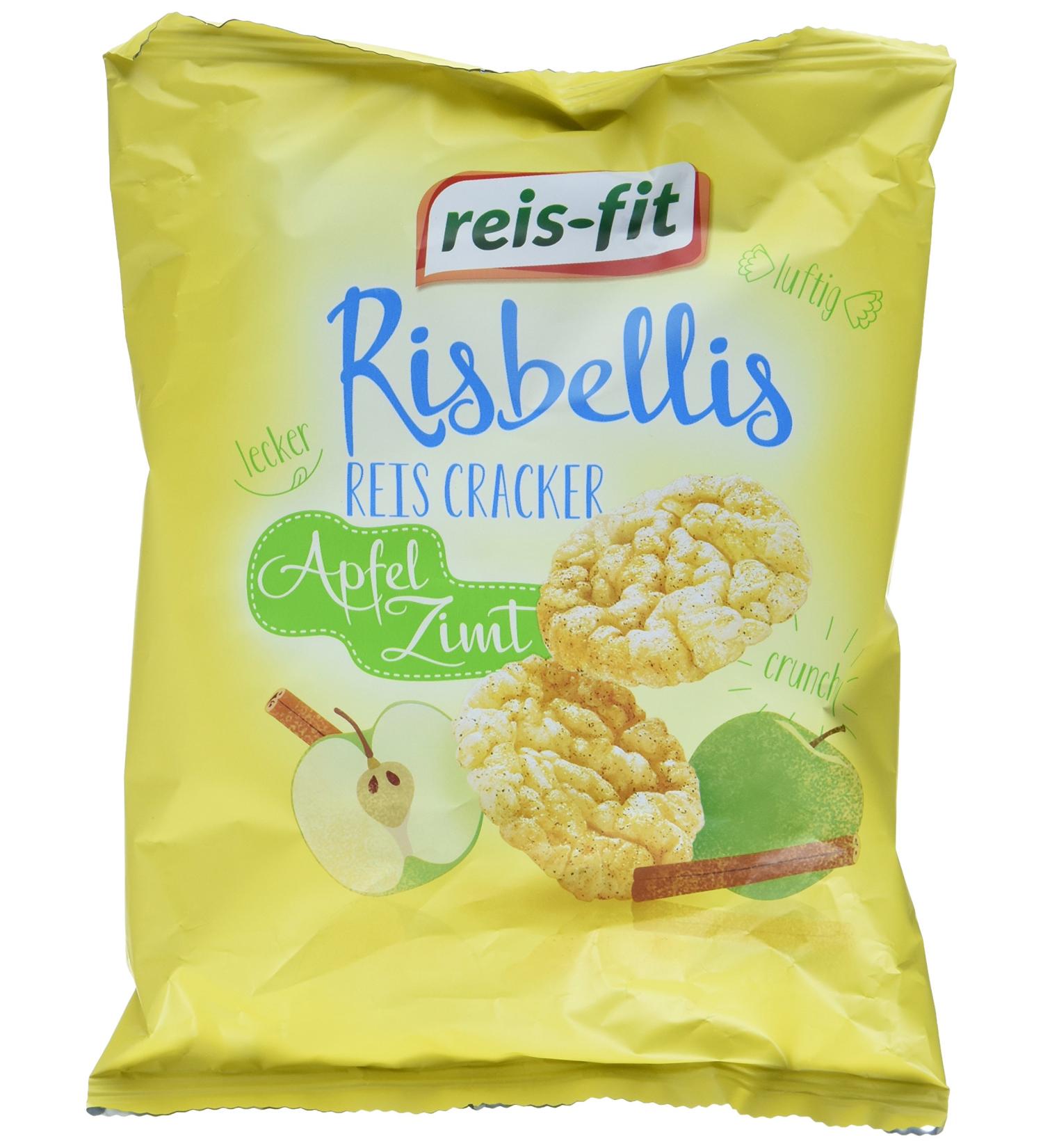 Reis-Fit Risbellis Apple & Cinnamon Rice Crackers - Pack of 4 (4 x 40g) - Healthy Snack for International Shipping - Buy Online on SooperMarket.com