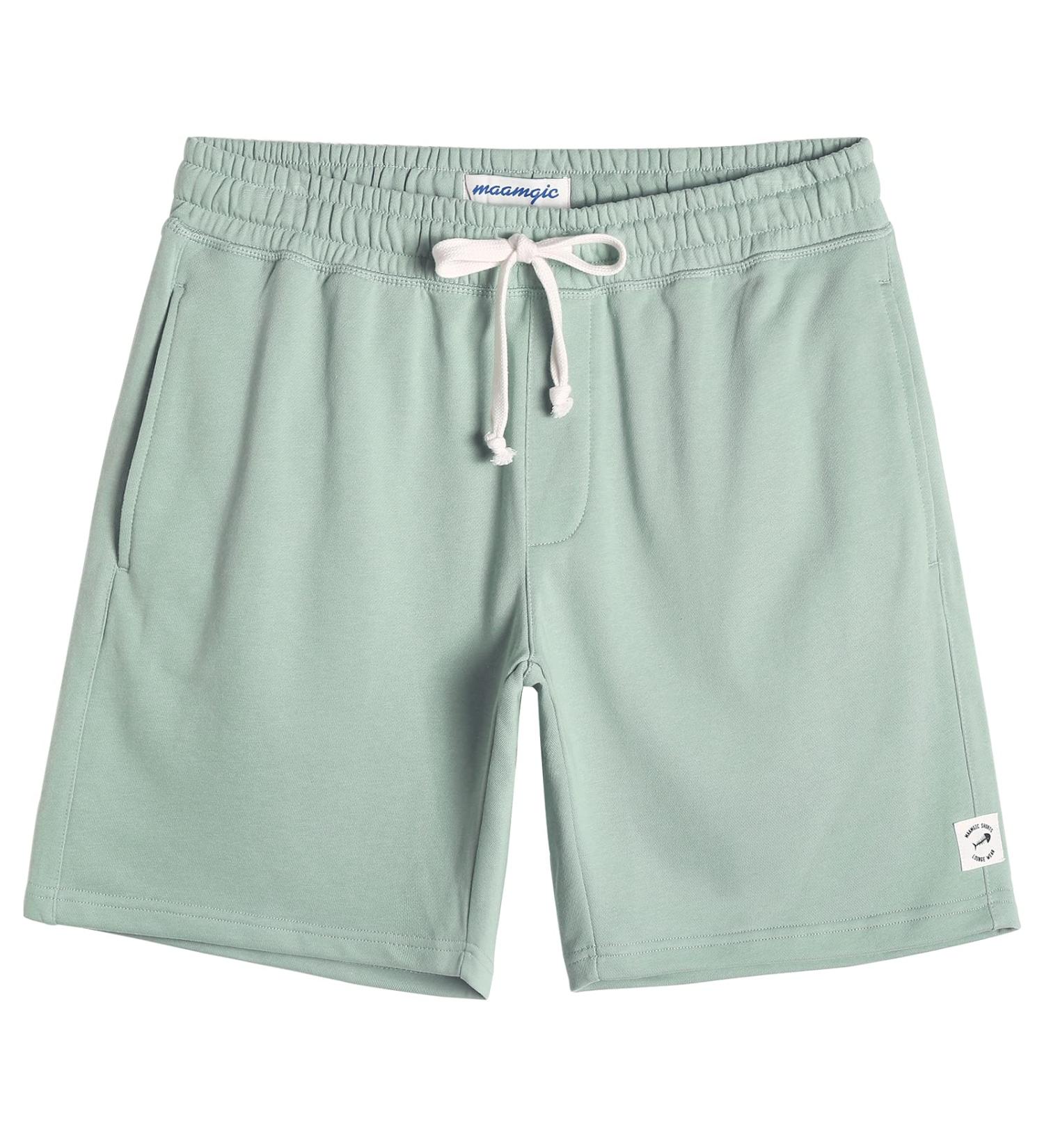 Maamgic Men's Mint Sweat Shorts - Above Knee Workout Gym Shorts with Zipper Pockets (Size Large) - Buy Online on SooperMarket.com