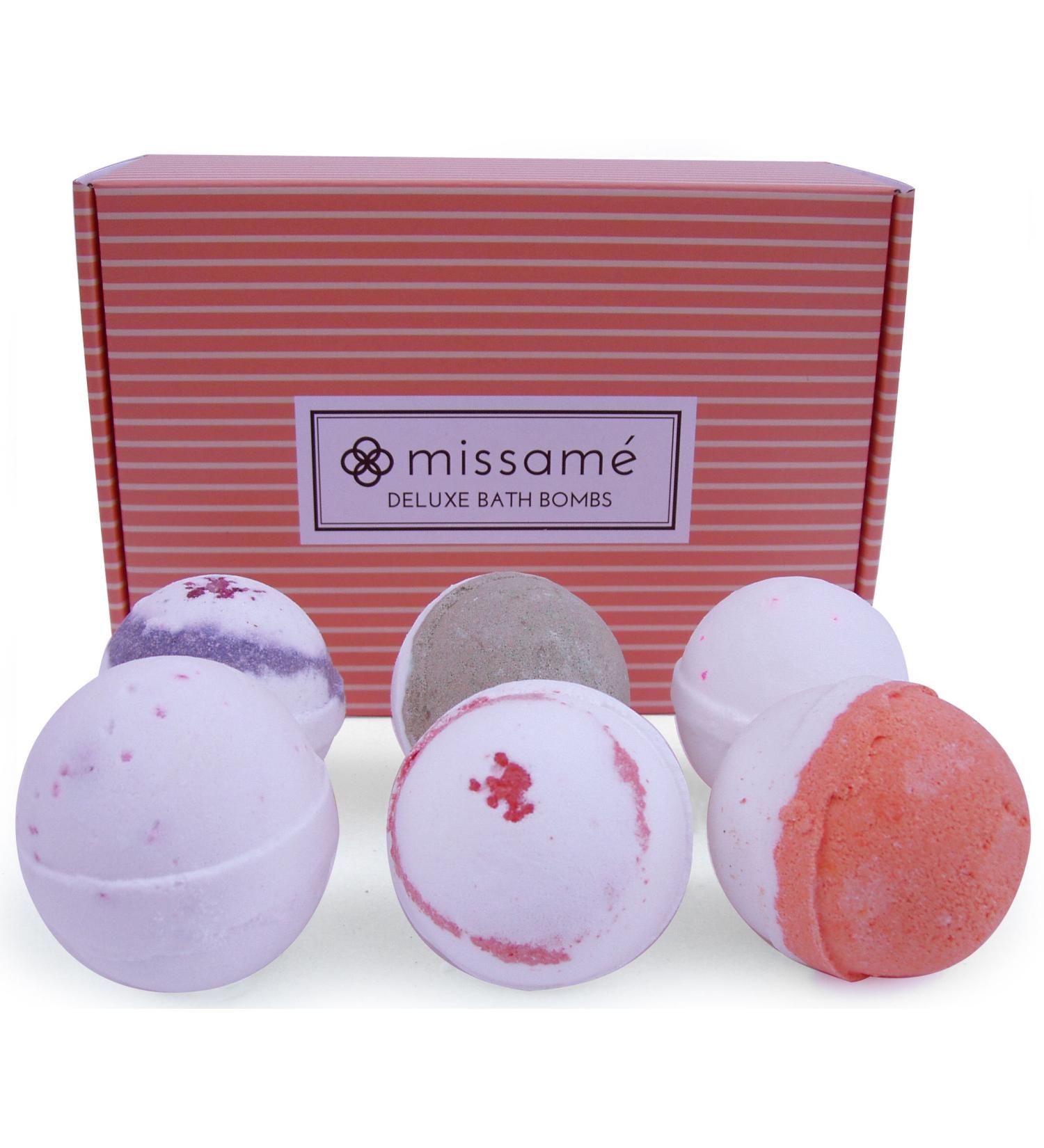 6 Large Relaxing Bath Bombs Gift Set with All-Natural Organic Ingredients - Made in USA for Home Spa Experience and Skin Soothing - Buy Online on SooperMarket.com