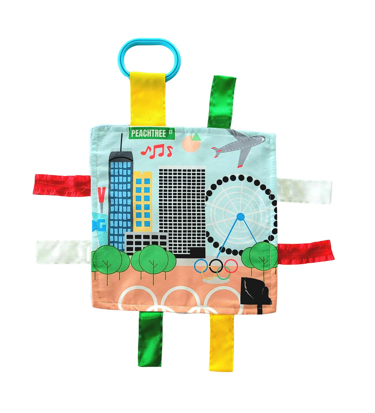 Baby Jack & Co 8x8 Learning Lovey Atlanta Georgia Tag Toy for Babies - USA Cities & Shapes - Soft BPA Free Crinkle Toy - Ideal Baby Gift - Buy Online on SooperMarket.com