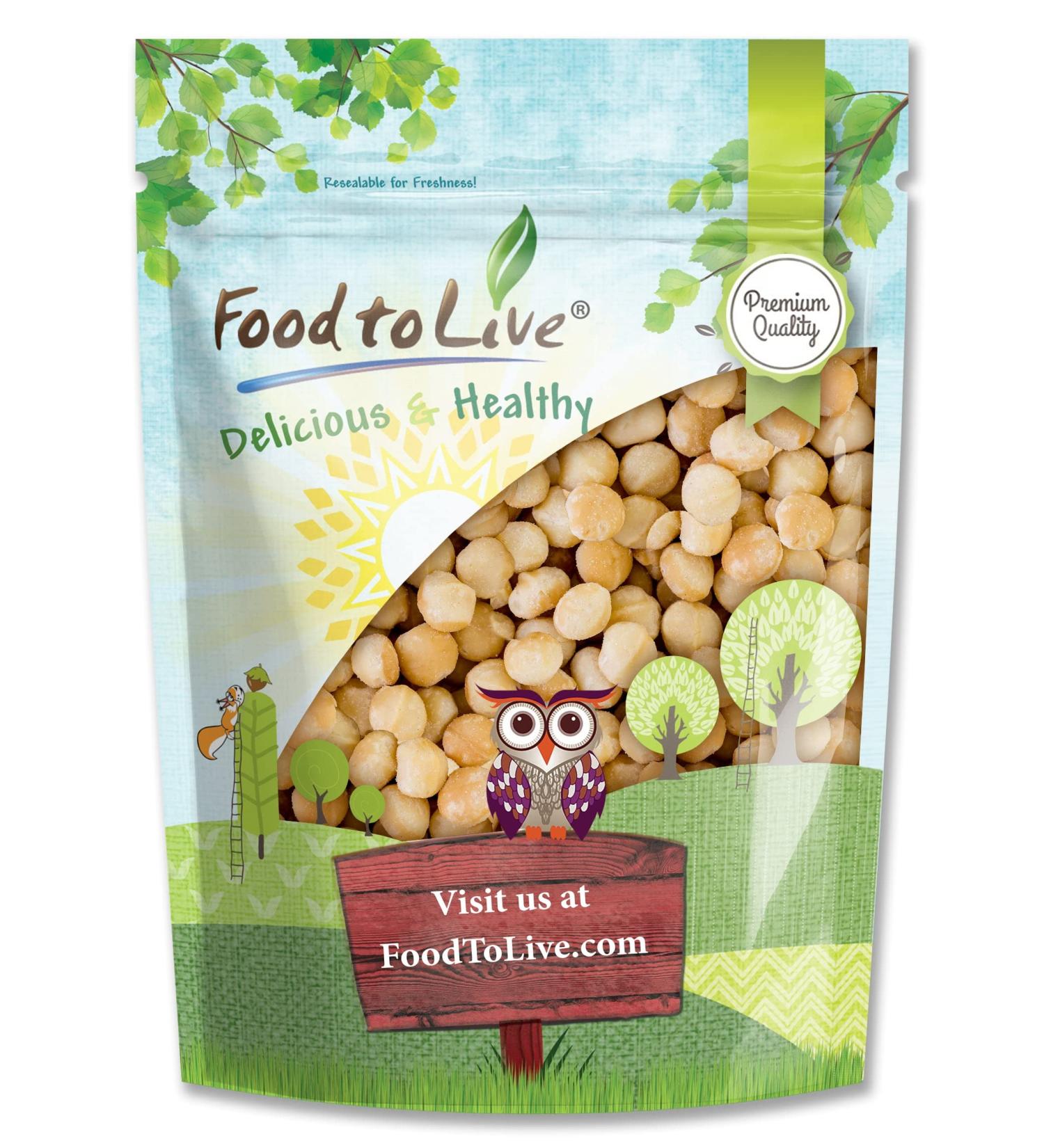 Buy Food to Live Dry Roasted Macadamia Nuts - 2 lbs | Unsalted Keto Vegan Snack High Protein Kosher Bulk - Great for Baking - Buy Online on SooperMarket.com