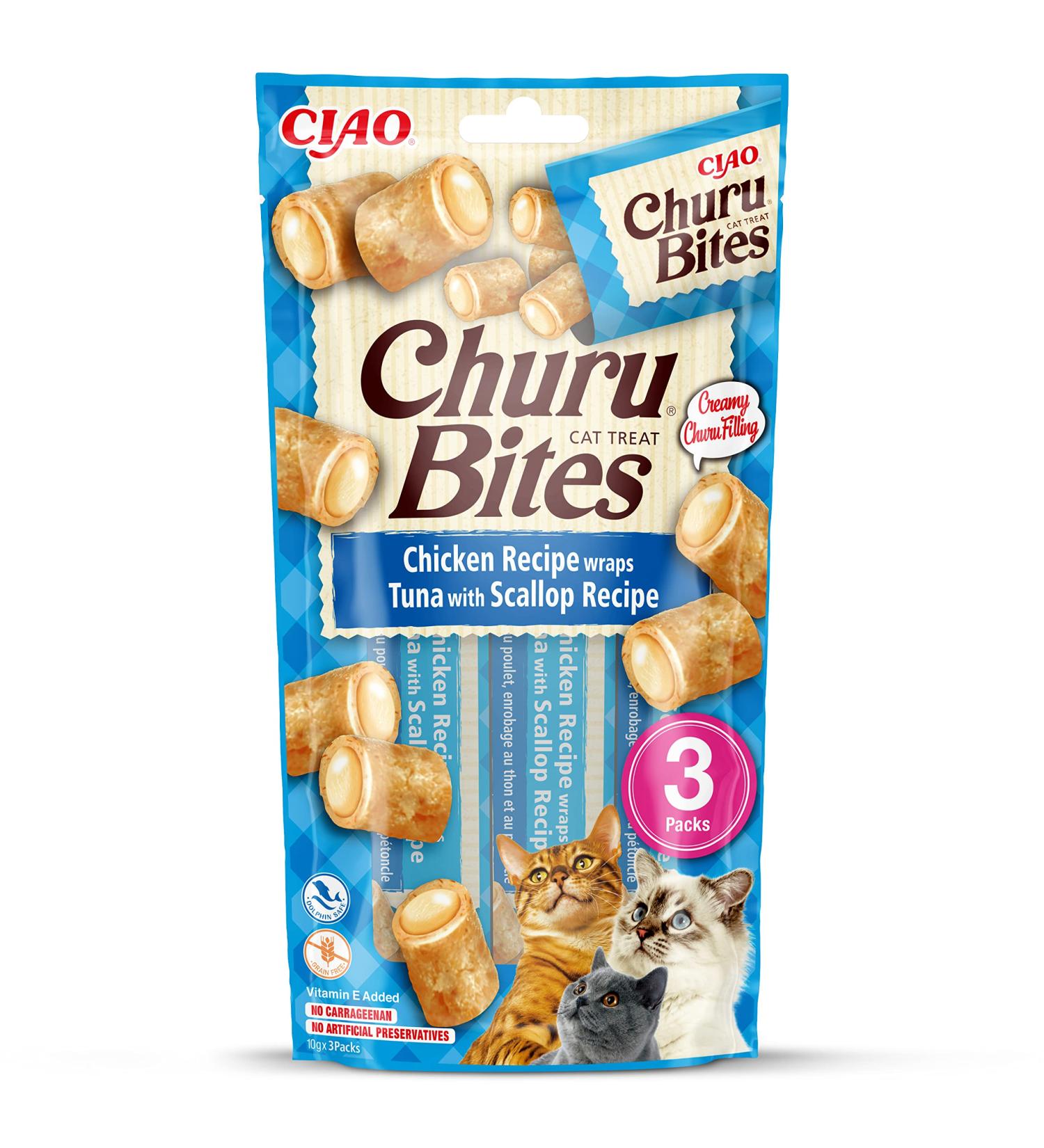 Churu Cat Snack Bites - Chicken Tuna & Scallops | 30g Pack - Delicious Treats for International Shipping - Buy Online on SooperMarket.com