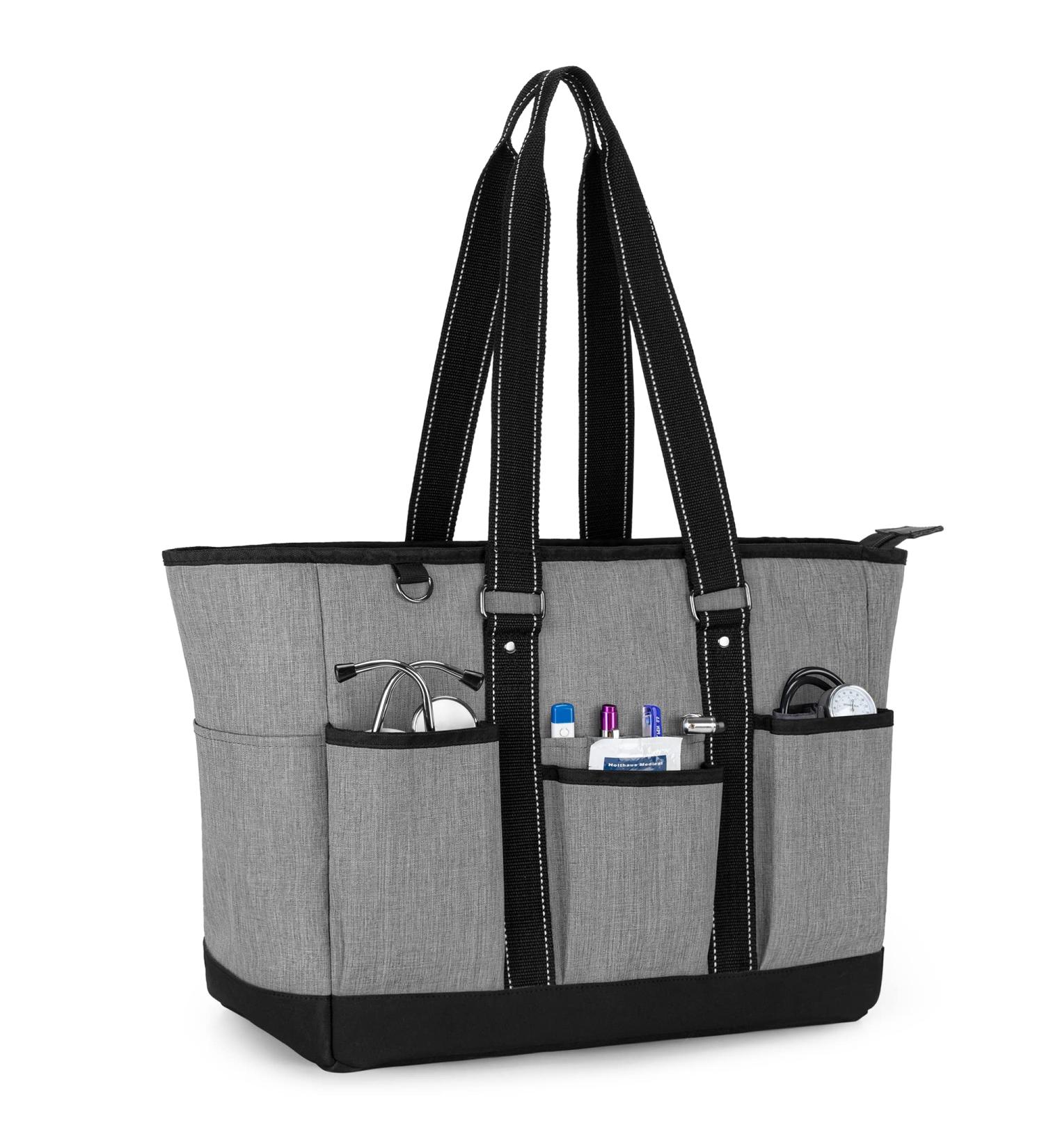 Trunab Large Grey Tote Bag for Nurse - Shoulder Bag for Work, School, Travel - Buy Online on SooperMarket.com
