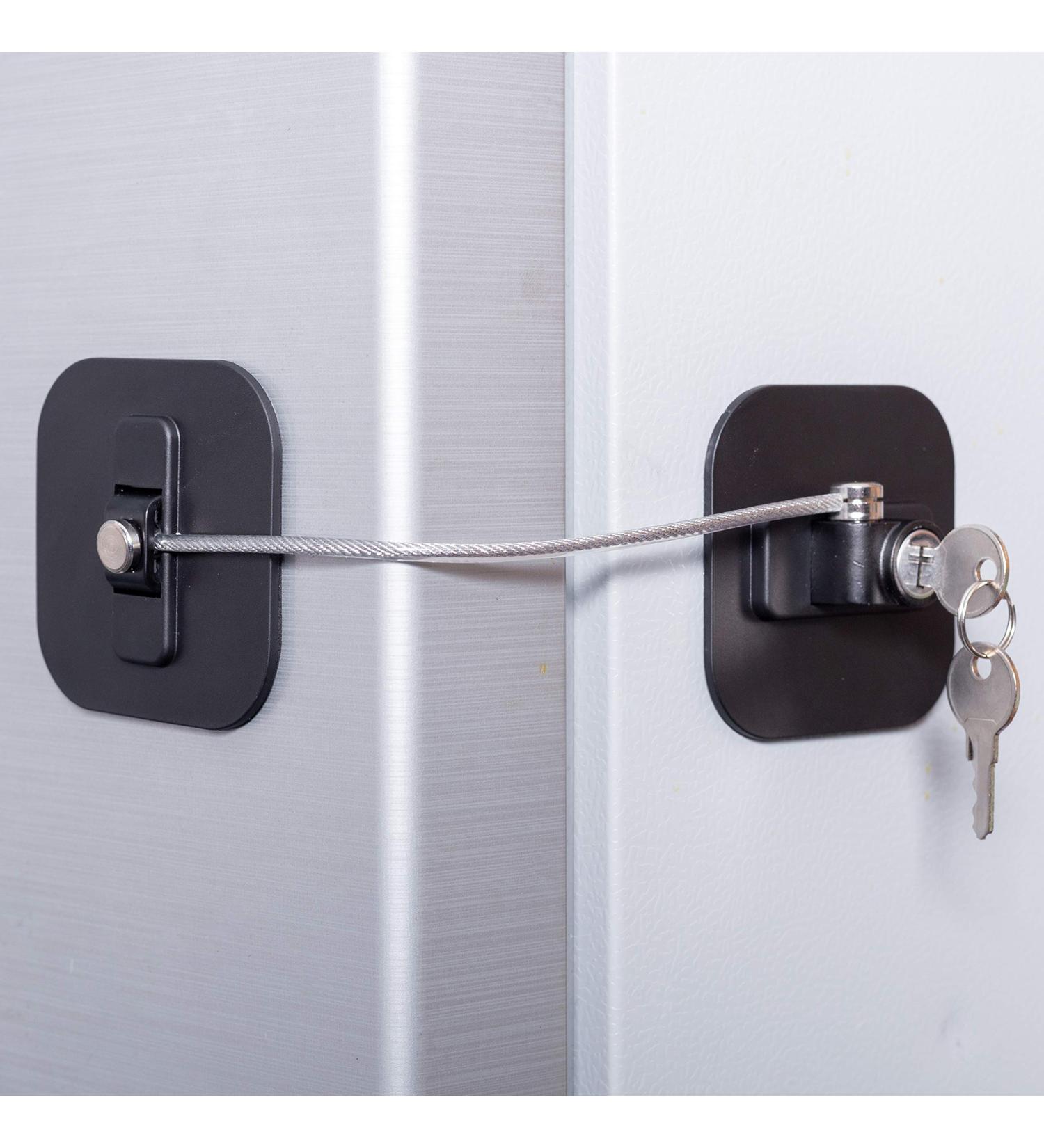 Childproof Refrigerator Lock - Fridge and Freezer Security with Keys (Black, 1 Pack) - Buy Online on SooperMarket.com