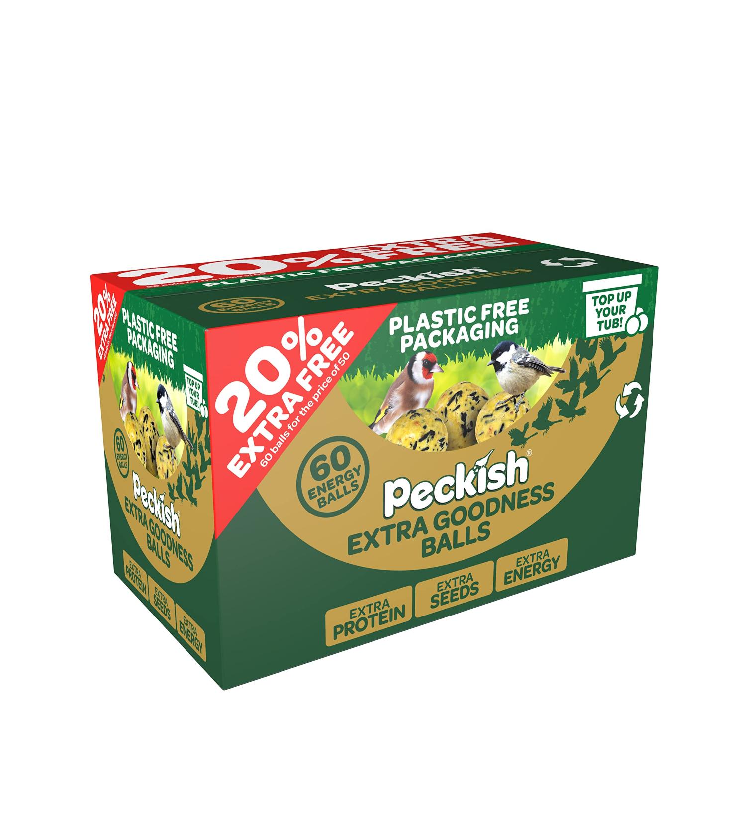 Peckish Extra Goodness Energy Balls 50 + 20% Extra Free Green - 60 Count Box - Buy Online on SooperMarket.com