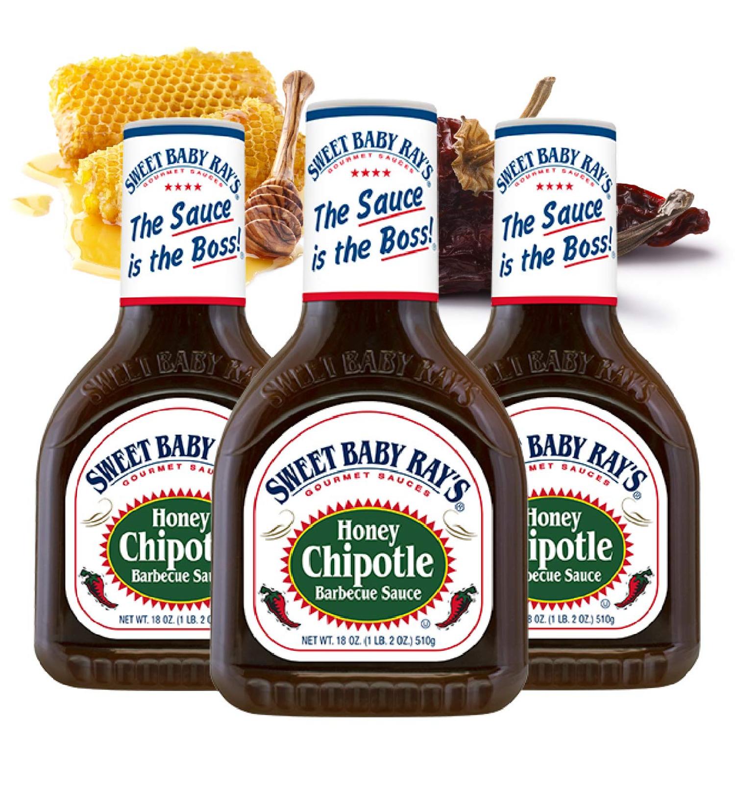 Sweet Baby Ray's Honey Chipotle BBQ Sauce 3 Pack | 18 oz | Smoky American Grill Sauce | International Shipping Available - Buy Online on SooperMarket.com