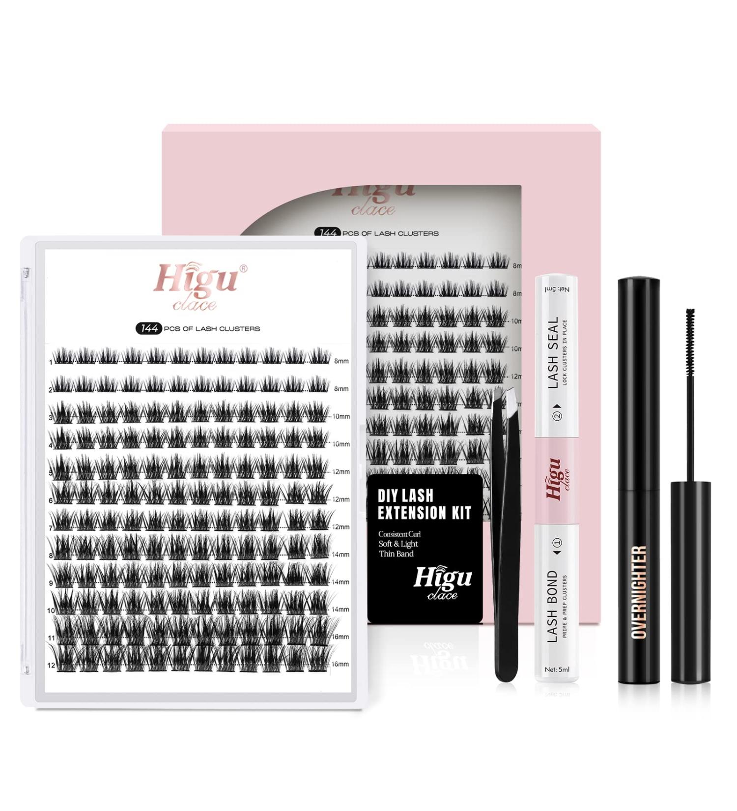 DIY Eyelash Extension Kit with 144 Pcs Lash Clusters and Seal, Black Lash Sealer for Extended Wear - Buy Online on SooperMarket.com