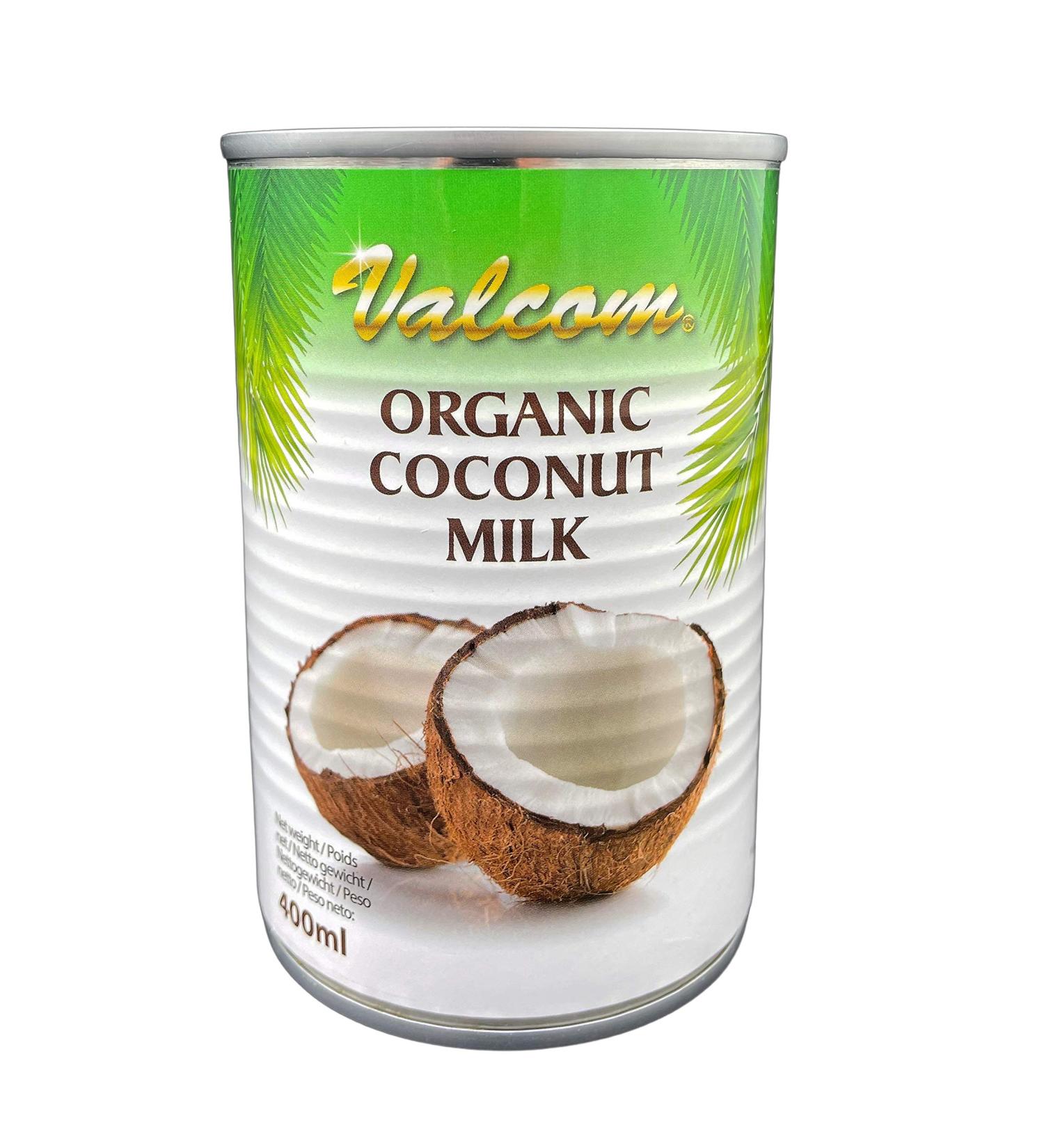 Buy Valcom Organic Coconut Milk 400ml - Pure & Natural Coconut Cream for Cooking & Beverages | International Shipping Available - Buy Online on SooperMarket.com