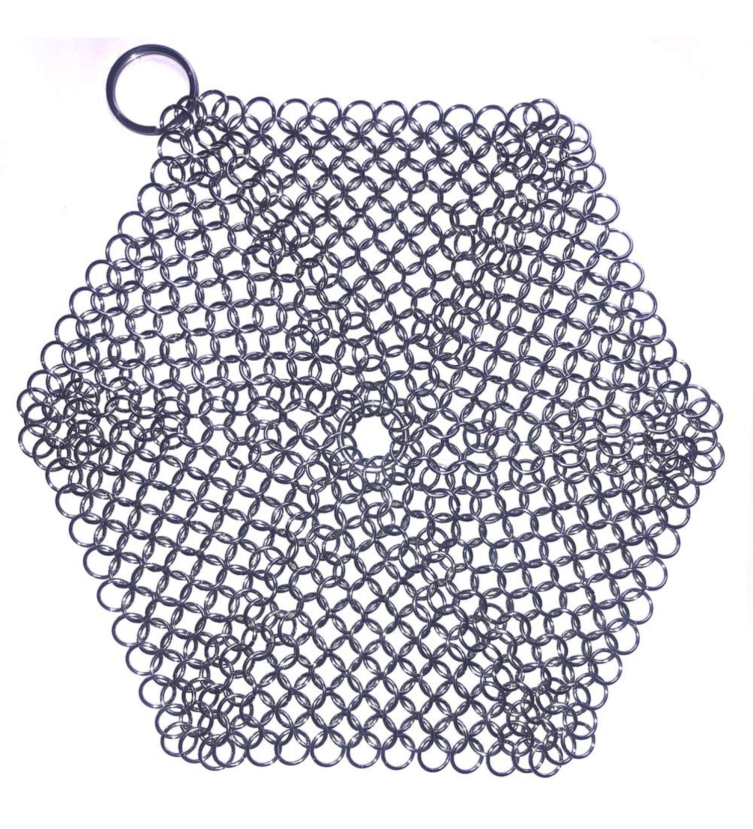 316 Premium Stainless Steel Cast Iron Cleaner & Scrubber - For Skillets, Dutch Ovens, Grill Pans - 8 Inch Hexagon - Buy Online on SooperMarket.com
