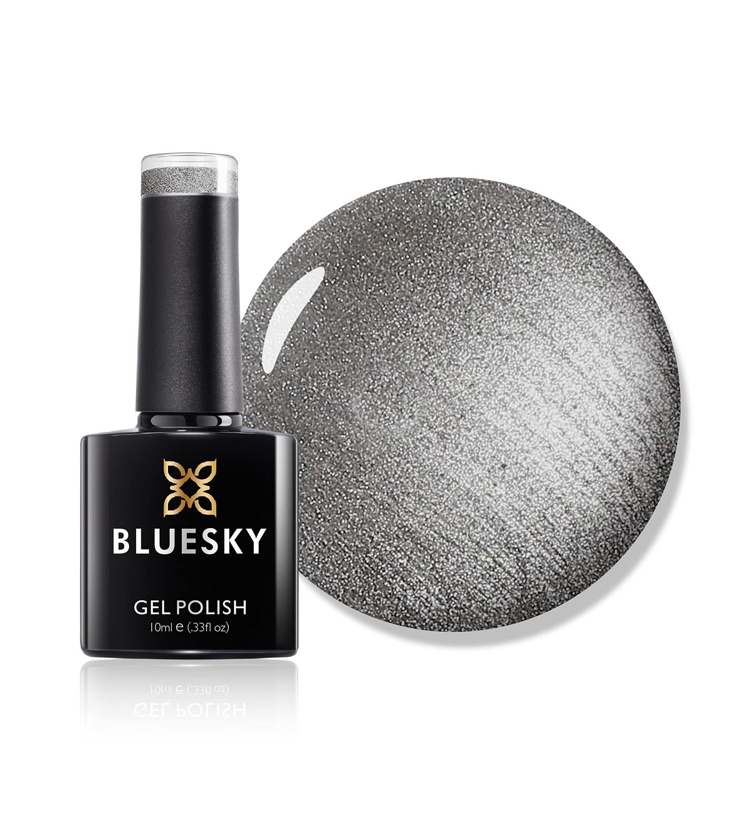 Bluesky Gel Nail Polish Titanium A032 Silver Steel Grey 10 ml - Long Lasting & Chip Resistant - Requires UV LED Lamp - Pack of 1 - Buy Online on SooperMarket.com