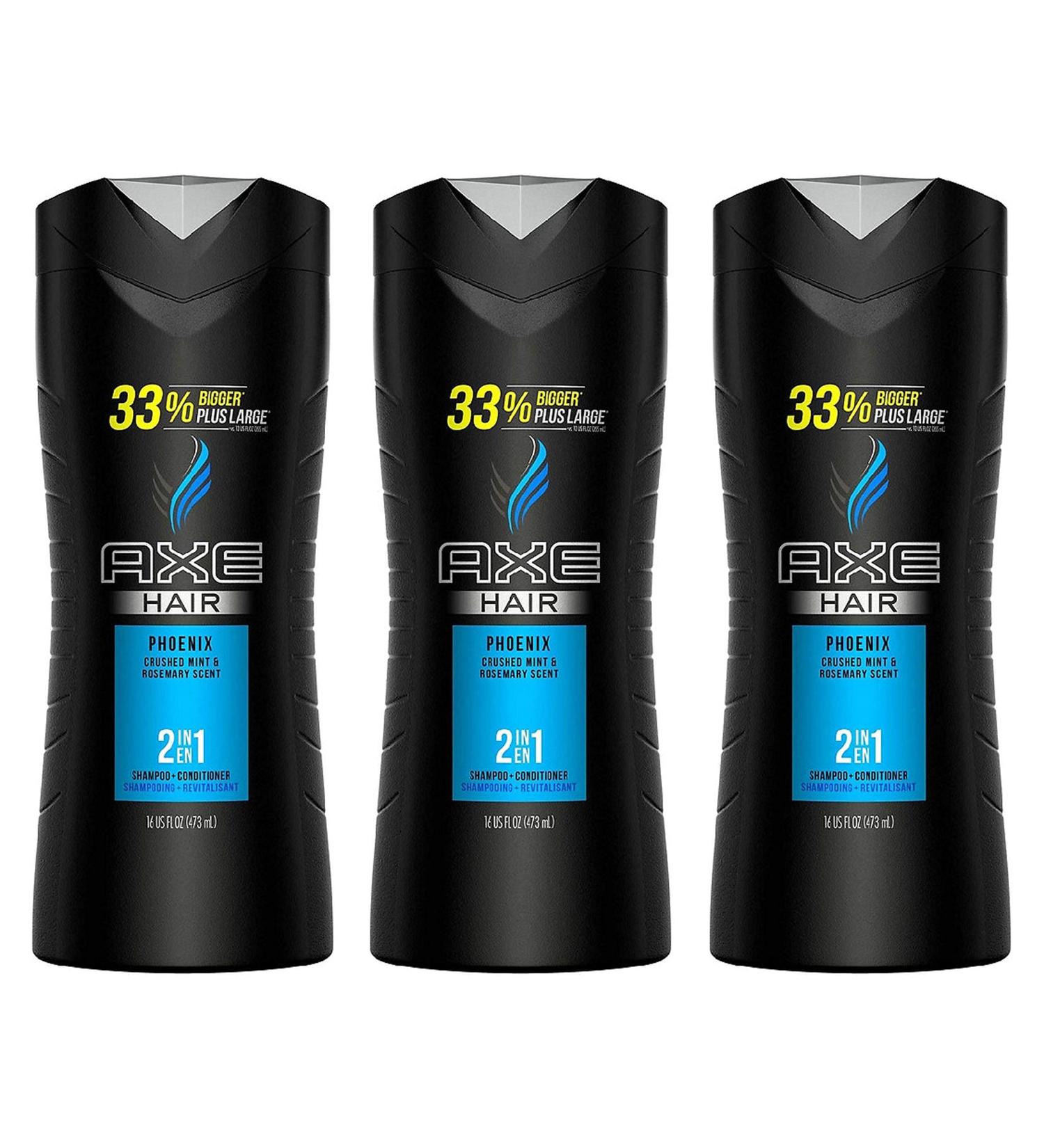 Axe Hair 2 in 1 - Phoenix - Shampoo + Conditioner - Net Wt. 16 FL OZ (473 mL) Per Bottle - Pack of 3 Bottles 16 Fl Oz (Pack of 3)