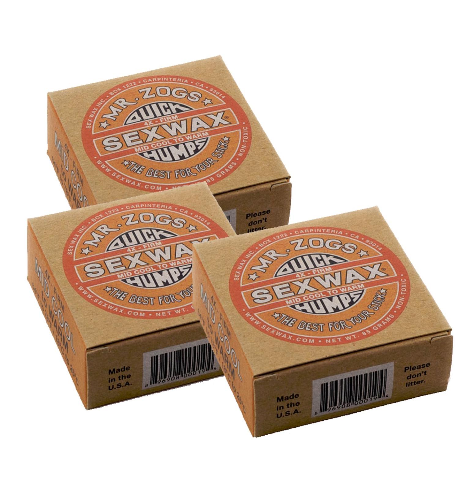 Sex Wax Quick Humps Coconut 3 Pack (Choose Temperature) 4x Cool to Warm 3 Pack