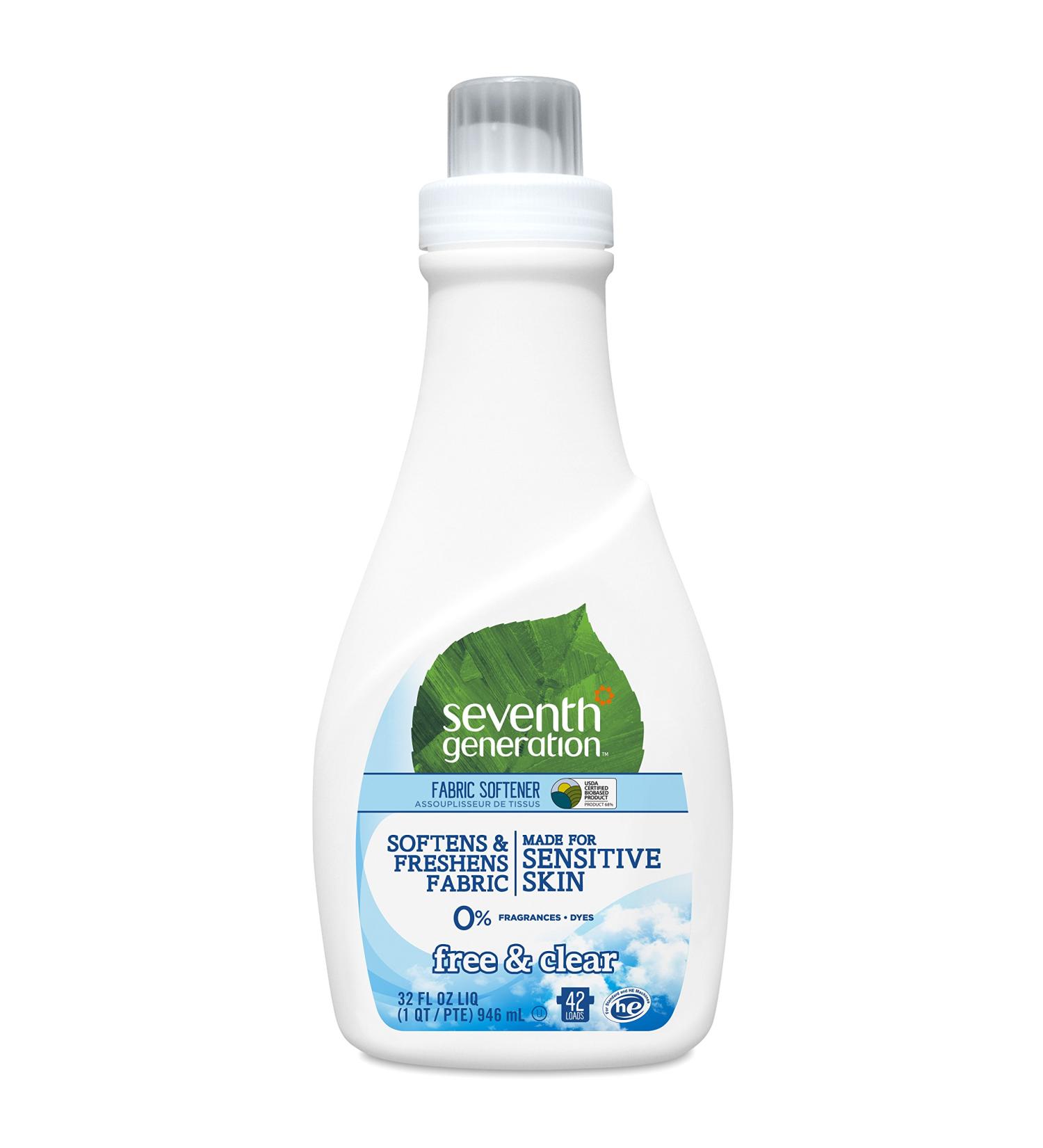 Seventh Generation Fabric Softener Free & Clear 32 oz - Eco-Friendly Hypoallergenic Softness for Sensitive Skin - International Shipping Available - Buy Online on SooperMarket.com