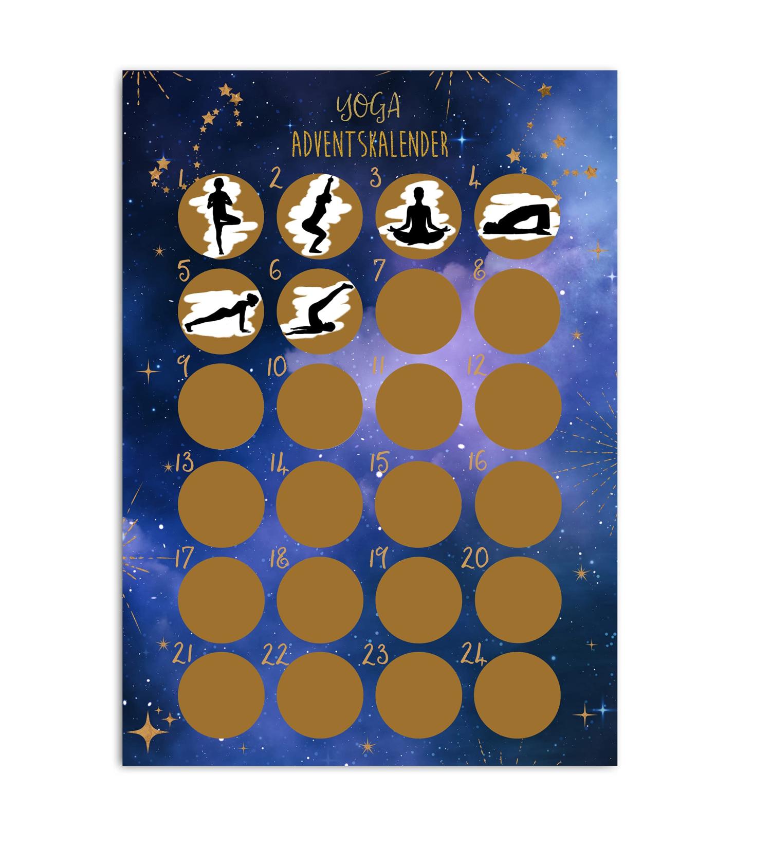 Nastami Advent Calendar - Scratch Off A3 Christmas Calendar (Yoga DARK) | International Shipping Available - Buy Online on SooperMarket.com