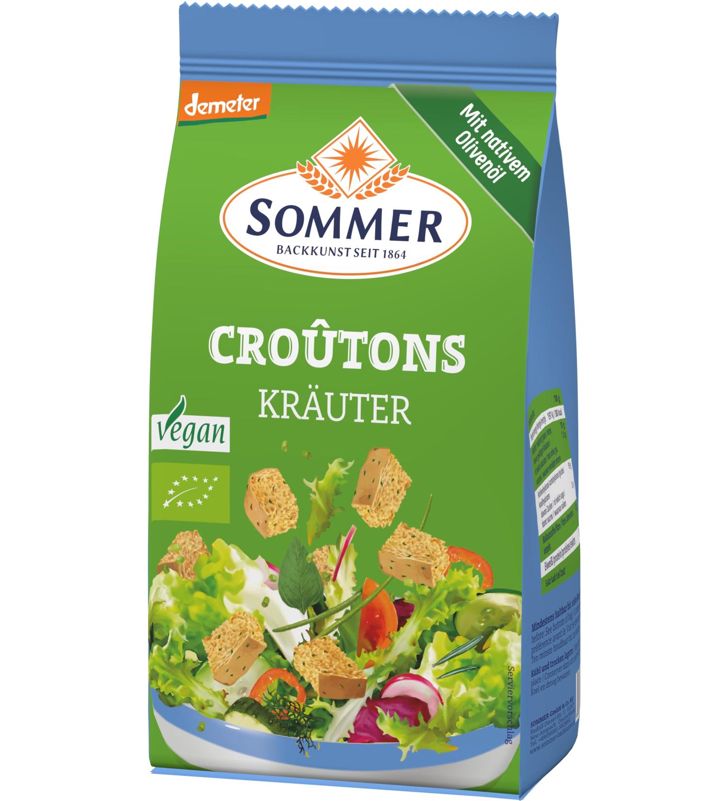 Sommer & Co. Organic Croutons Herbs Toasted Bread Cubes (2 x 100 gr)