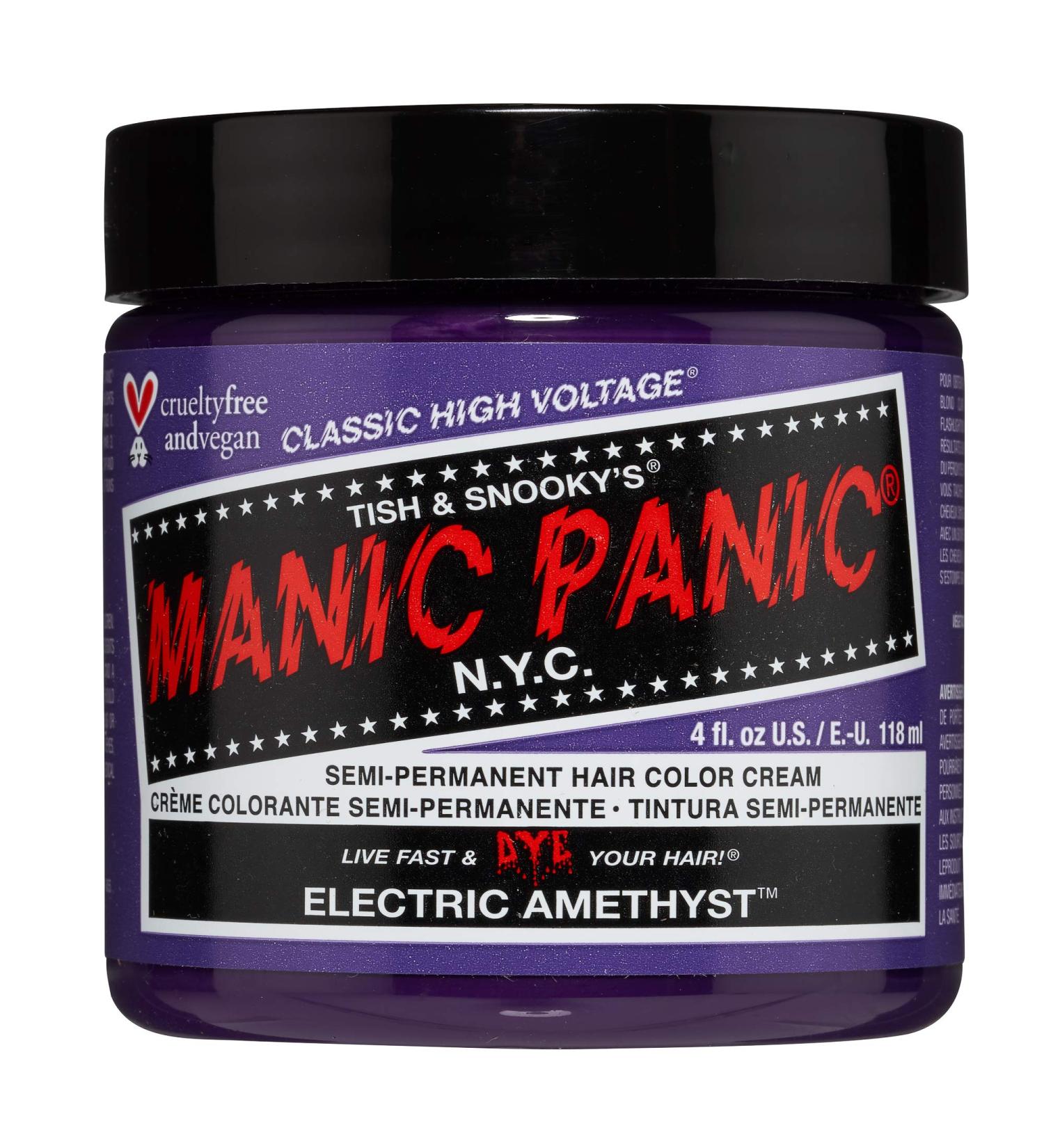 Manic Panic Electric Amethyst Hair Dye - Medium Violet Purple - Vegan & Ammonia-Free - 4 fl oz - Buy Online on SooperMarket.com