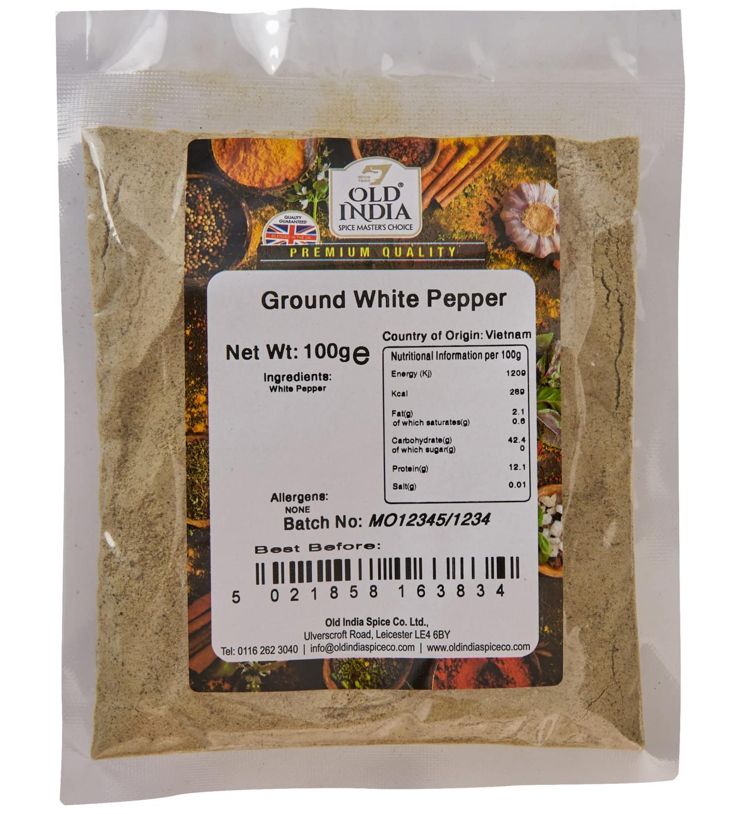 Old India Ground White Pepper 100g - Premium Quality (Pack of 1) - Buy Online on SooperMarket.com