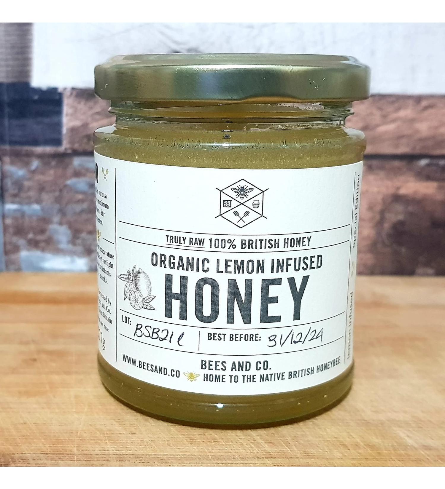 Lemon Honey/Raw UK Honey/Organic Lemon Infused in British Honey Pure RAW Honey In Glass Jar (227g) - Buy Online on SooperMarket.com