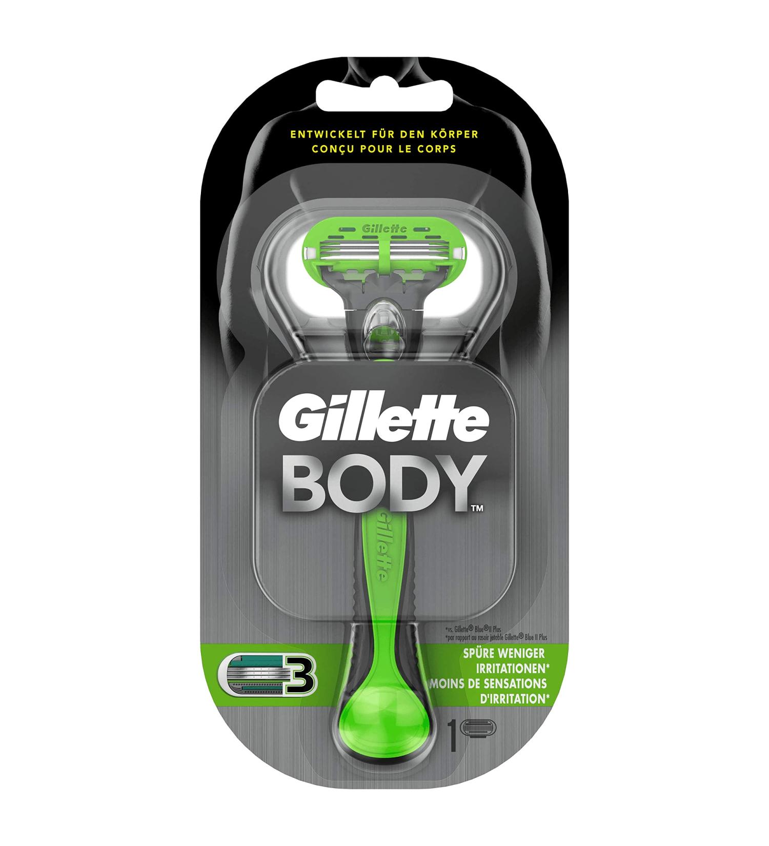 Buy Gillette Body Razor for Men | 3-Layer Blade + 1 Extra Blade | International Shipping Available - Buy Online on SooperMarket.com