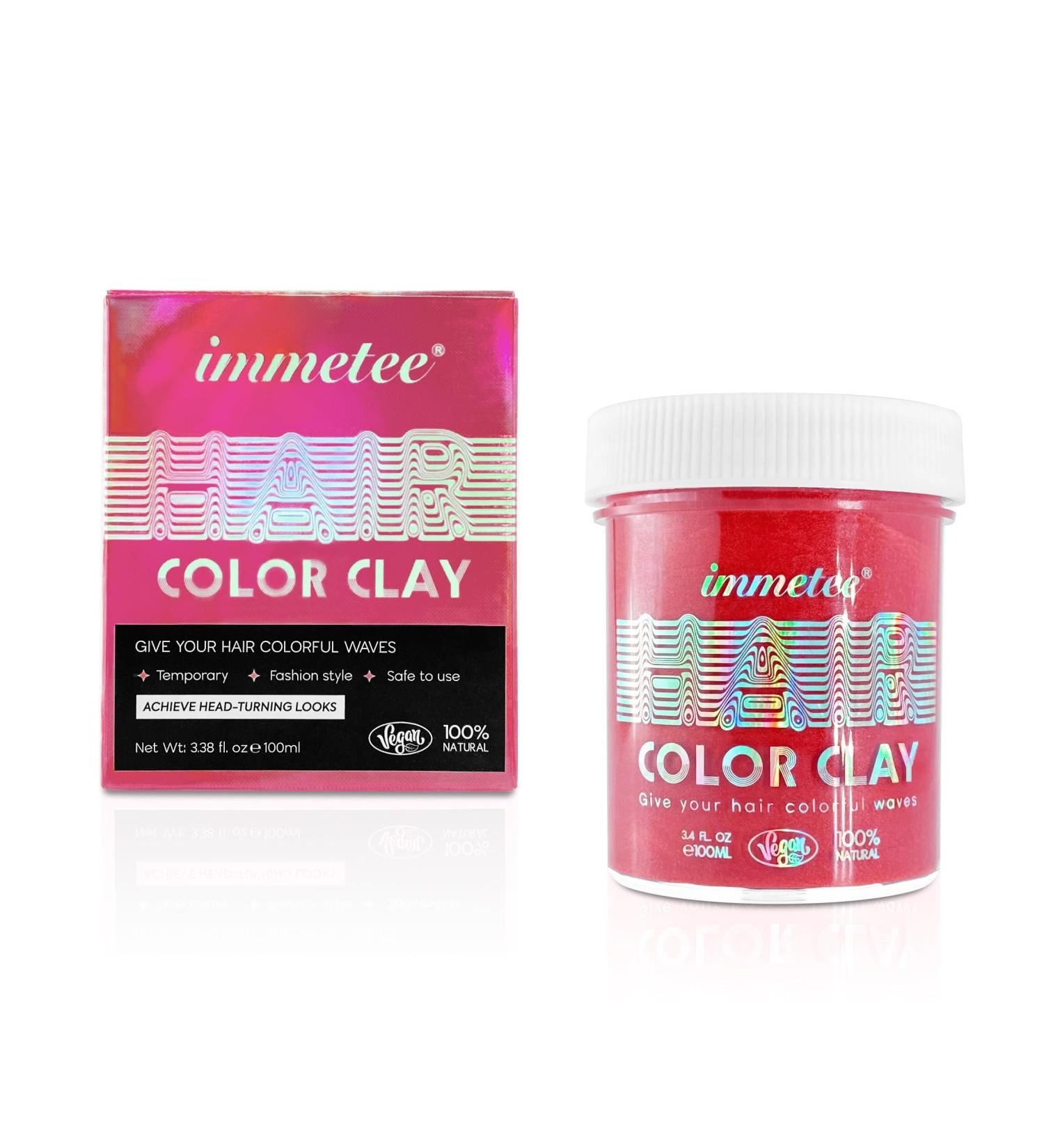 immetee Temporary Hair Color Wax Hair Dye Wax for Kids Adult DIY Hair Color for Party Cosplay Christmas Makeup Wash Out Easily. (3.38 Fl oz/100ml) (RED) - Buy Online on SooperMarket.com