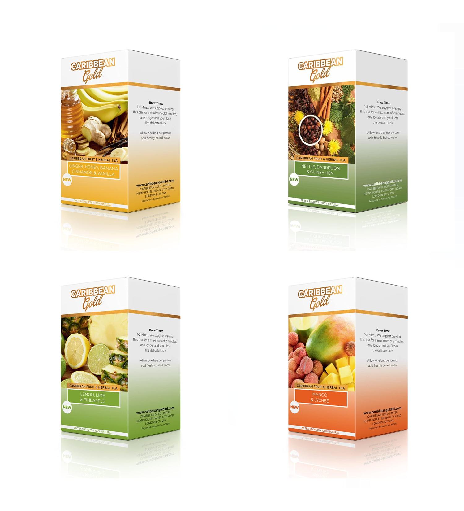 Caribbean Gold Fruit and Herbal Teas-Four Flavours - Buy Online on SooperMarket.com