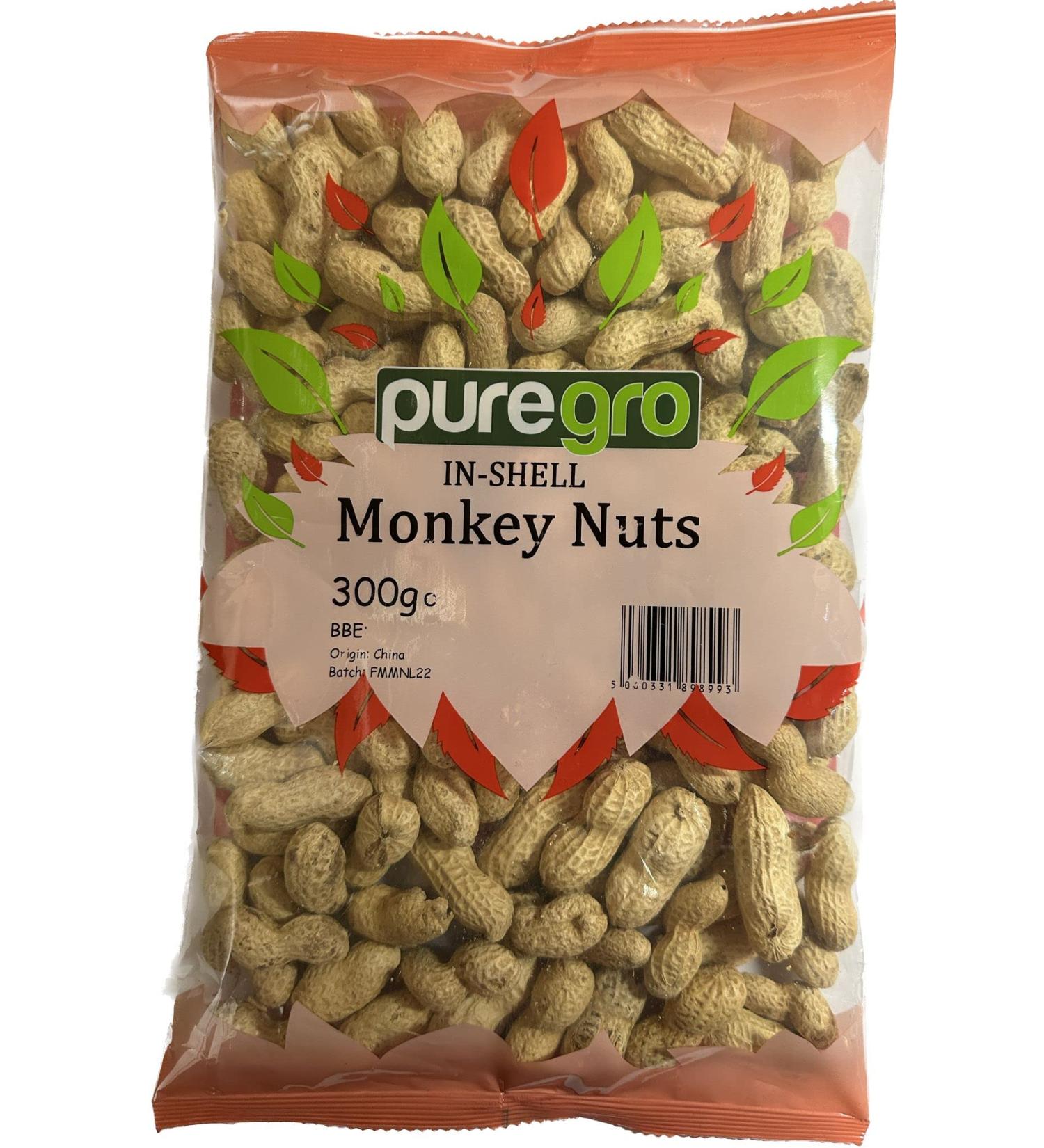 Puregro Monkey Nuts (Peanuts in Shell) 300g