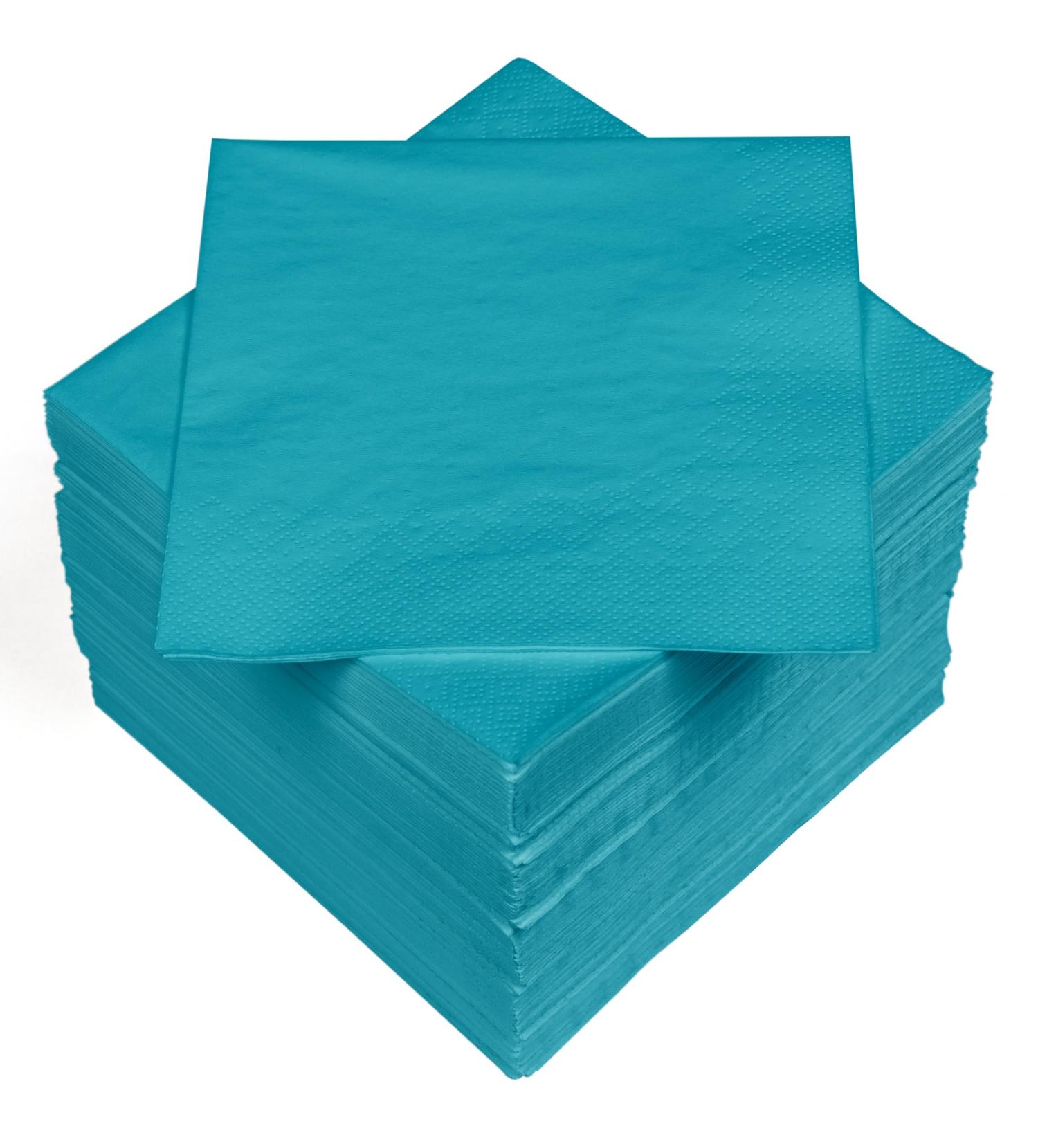 HEKU 100 Single-Colored Turquoise Napkins - 3-Layer 33x33cm | Stylish & Highly Absorbent 5-Pack for Events & Gastronomy - Buy Online on SooperMarket.com
