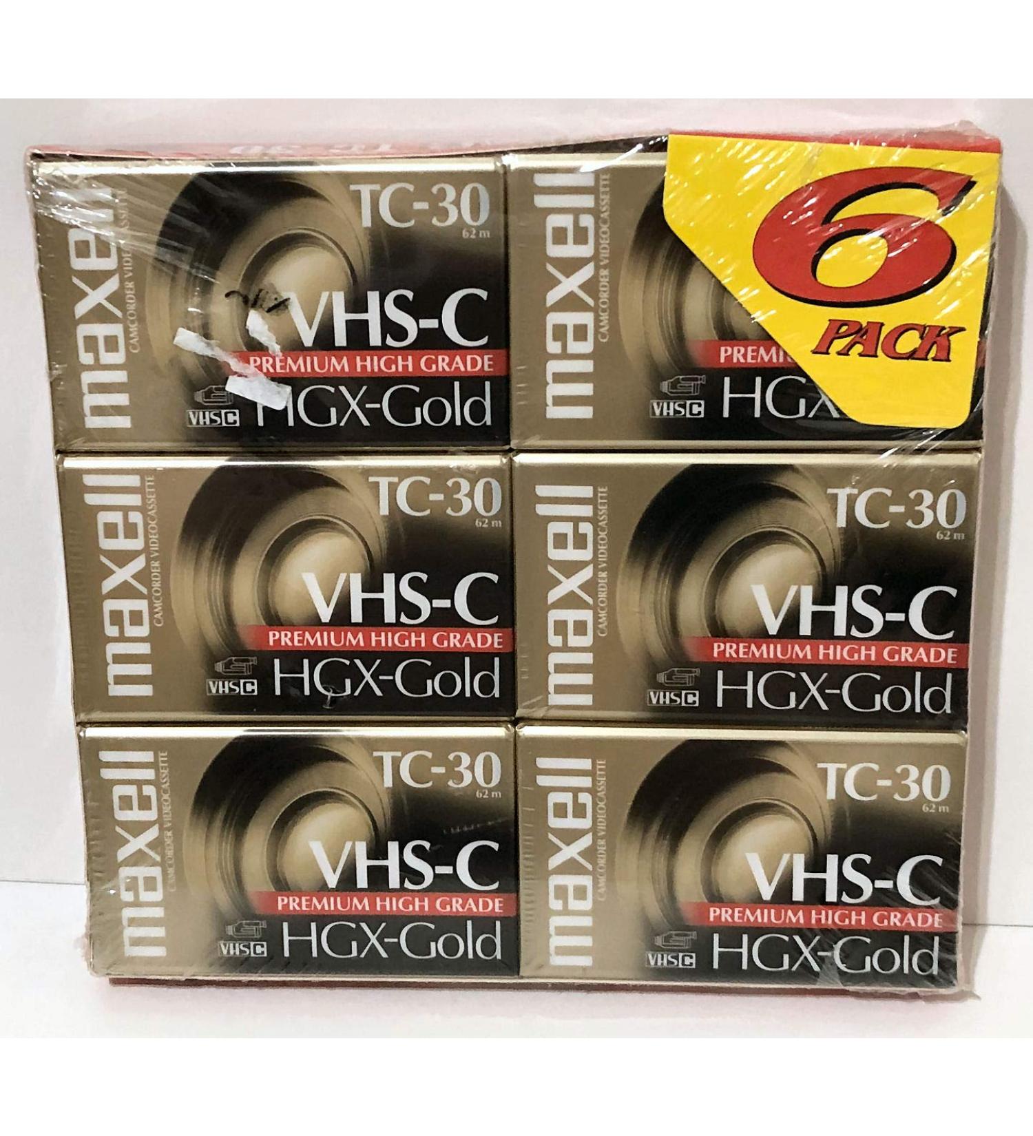 Maxell VHS-C Camcorder, HGX-Gold TC-30, 6-Pack