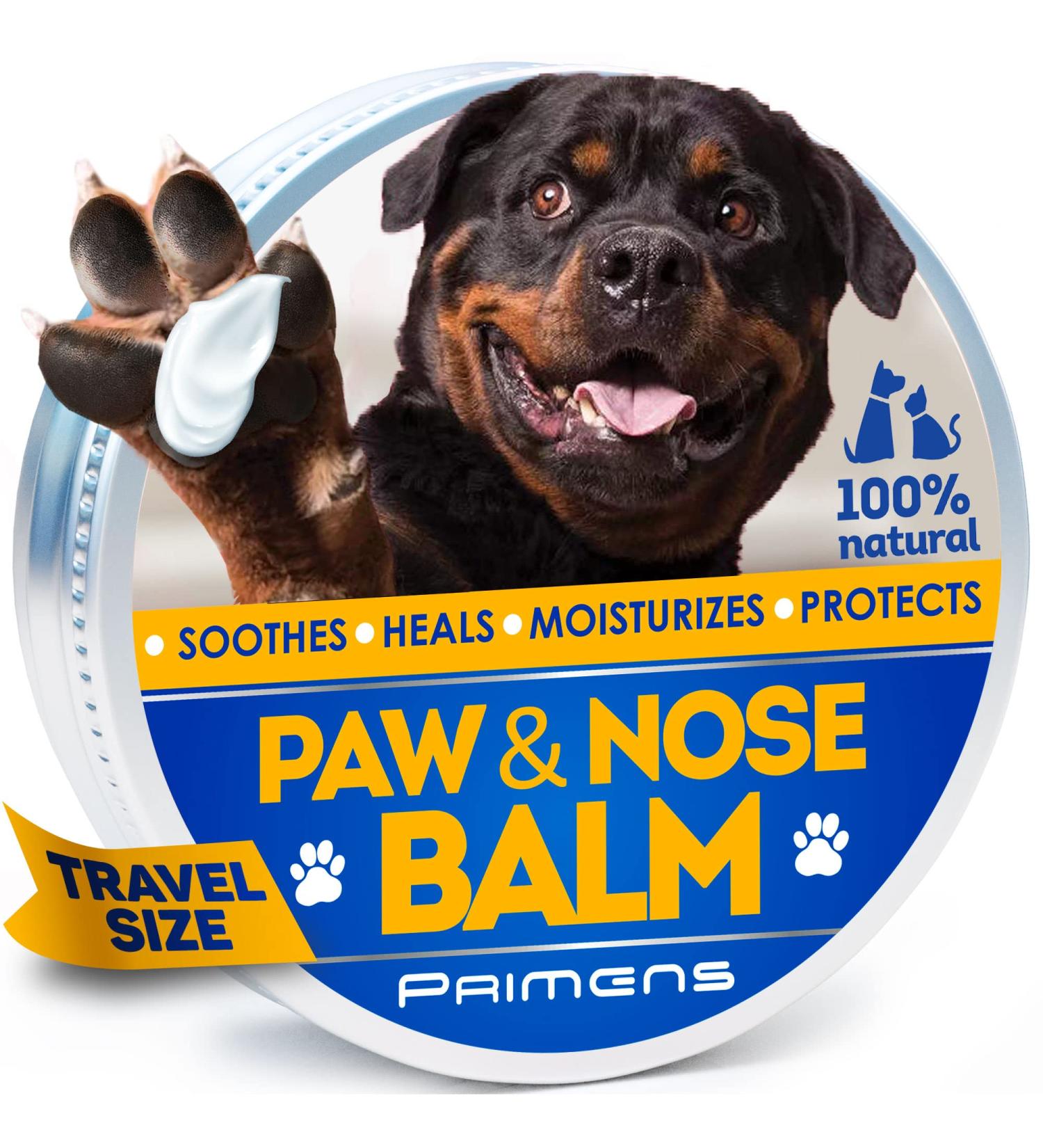 Natural Dog Paw Balm 0.5 oz - Paw Protection for Hot Pavement, Dry Paws, & Cracked Paws - Moisturizer for Cats & Dogs - Paw Protectors & Pad Lotion - Buy Online on SooperMarket.com