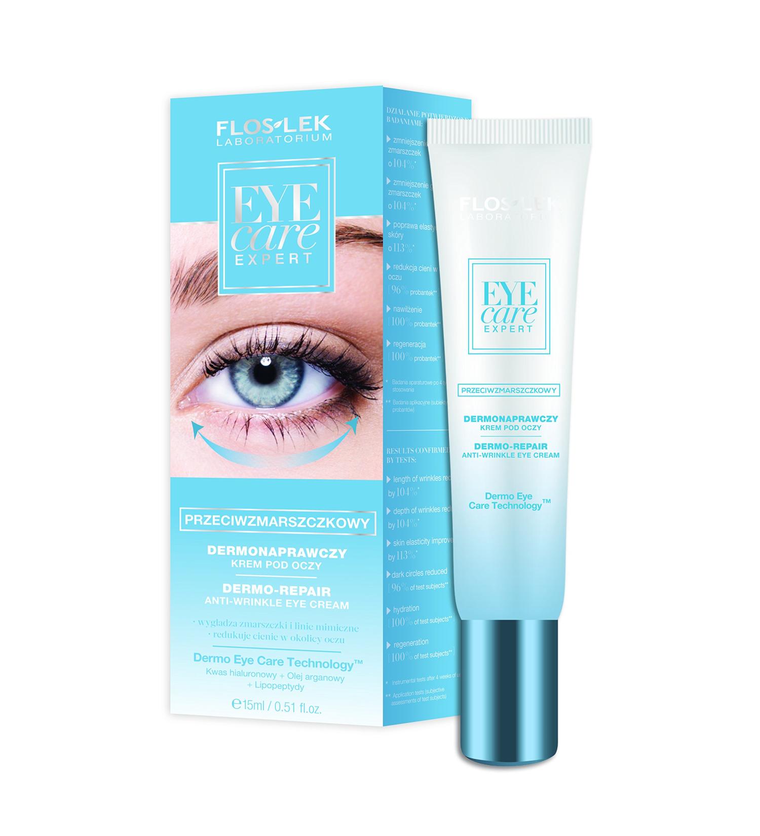 Floslek EYE CARE EXPERT Dermo-Repair eye cream with anti-wrinkle effect 1 pack (1 x 1 piece)