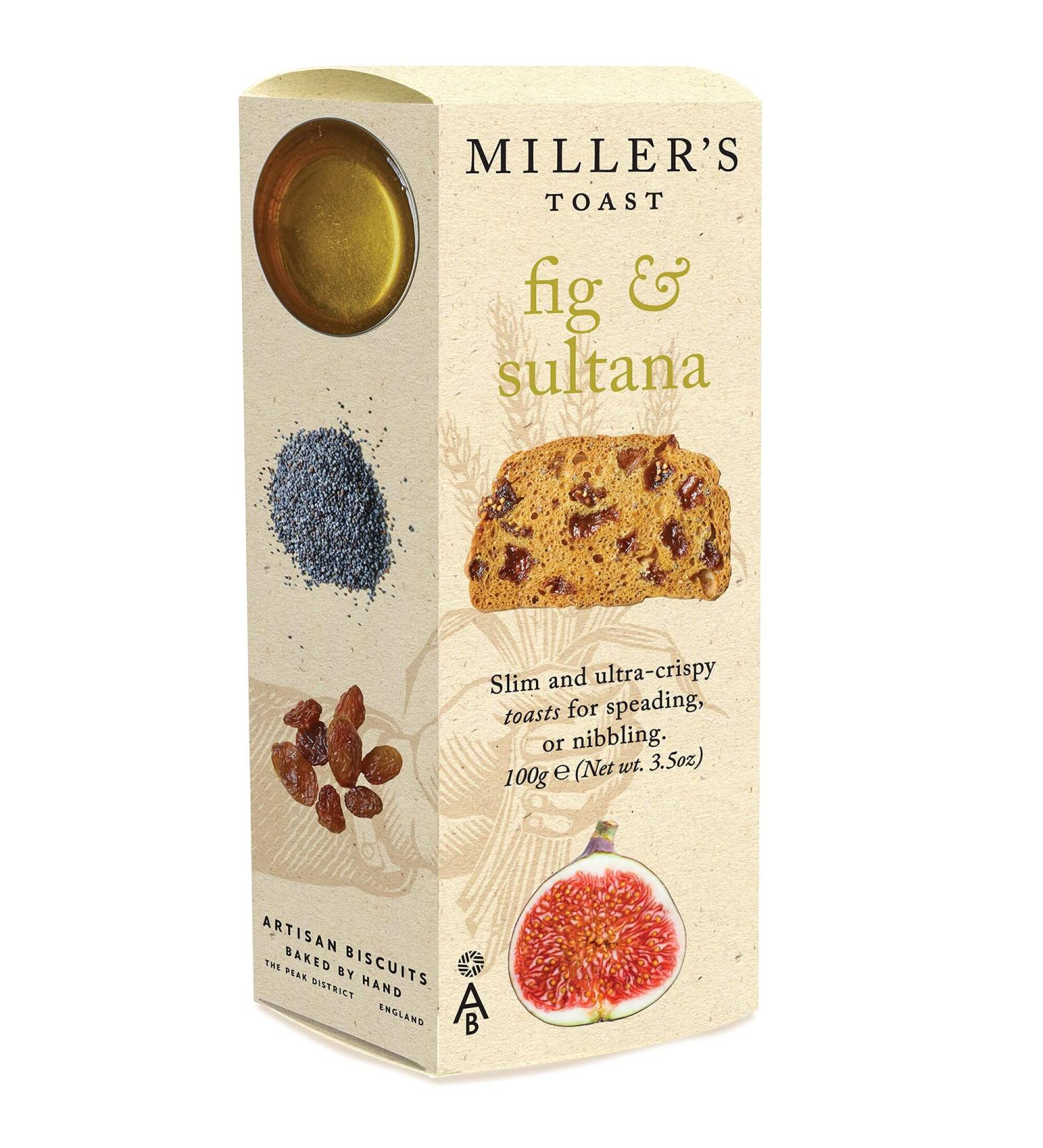 Miller's Toast Fig & Sultana - 6x100g