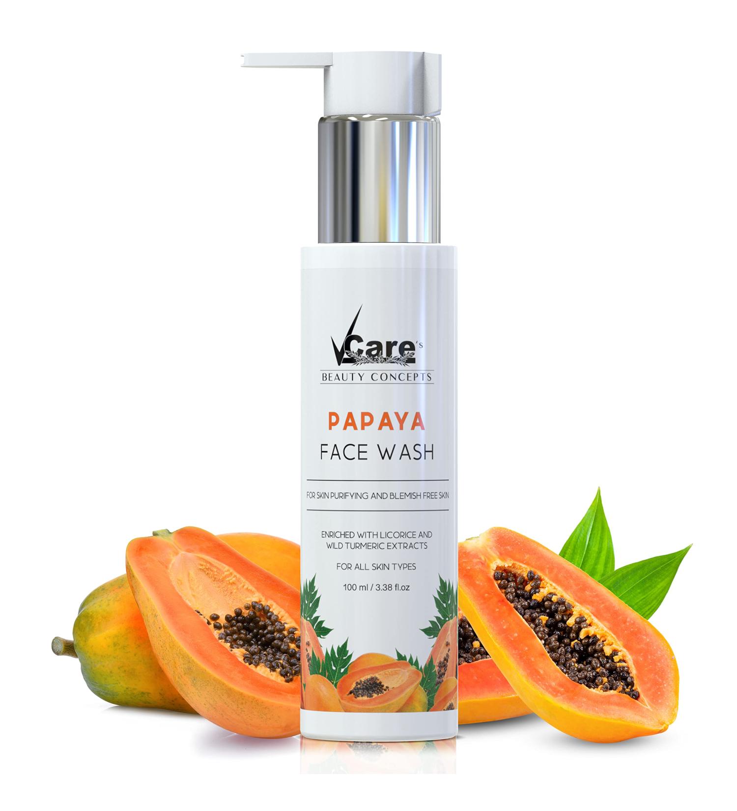 Buy Natural Papaya Face Wash with Licorice & Turmeric for Women - 100ml | Revitalize & Brighten Skin | International Shipping - Buy Online on SooperMarket.com