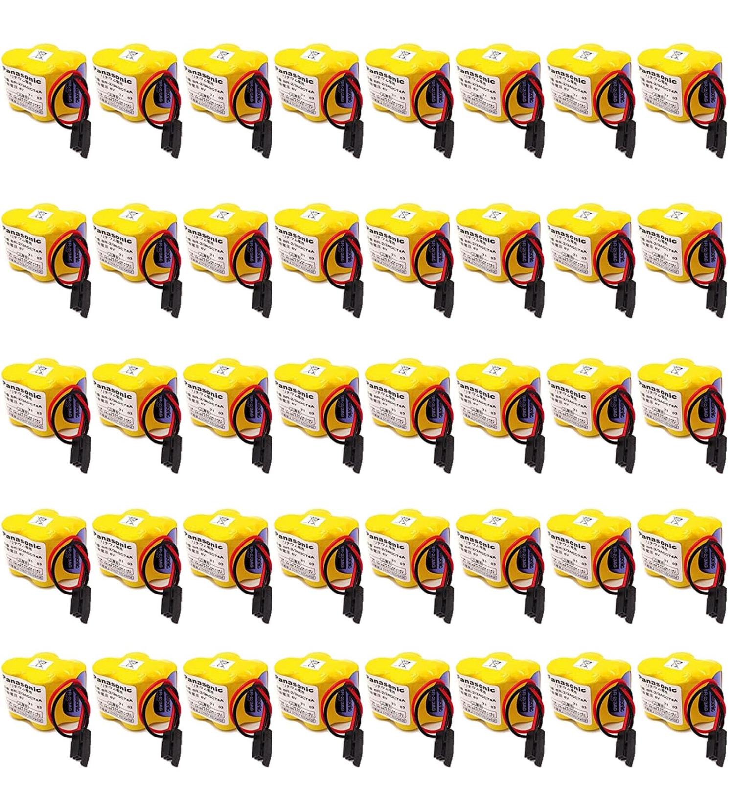 WELLVEUS 40 Pack BR-2/3AGCT4A 6V Battery for Fanuc A98L-0031-0025 | 4400mAh Black Connector - International Shipping Available - Buy Online on SooperMarket.com