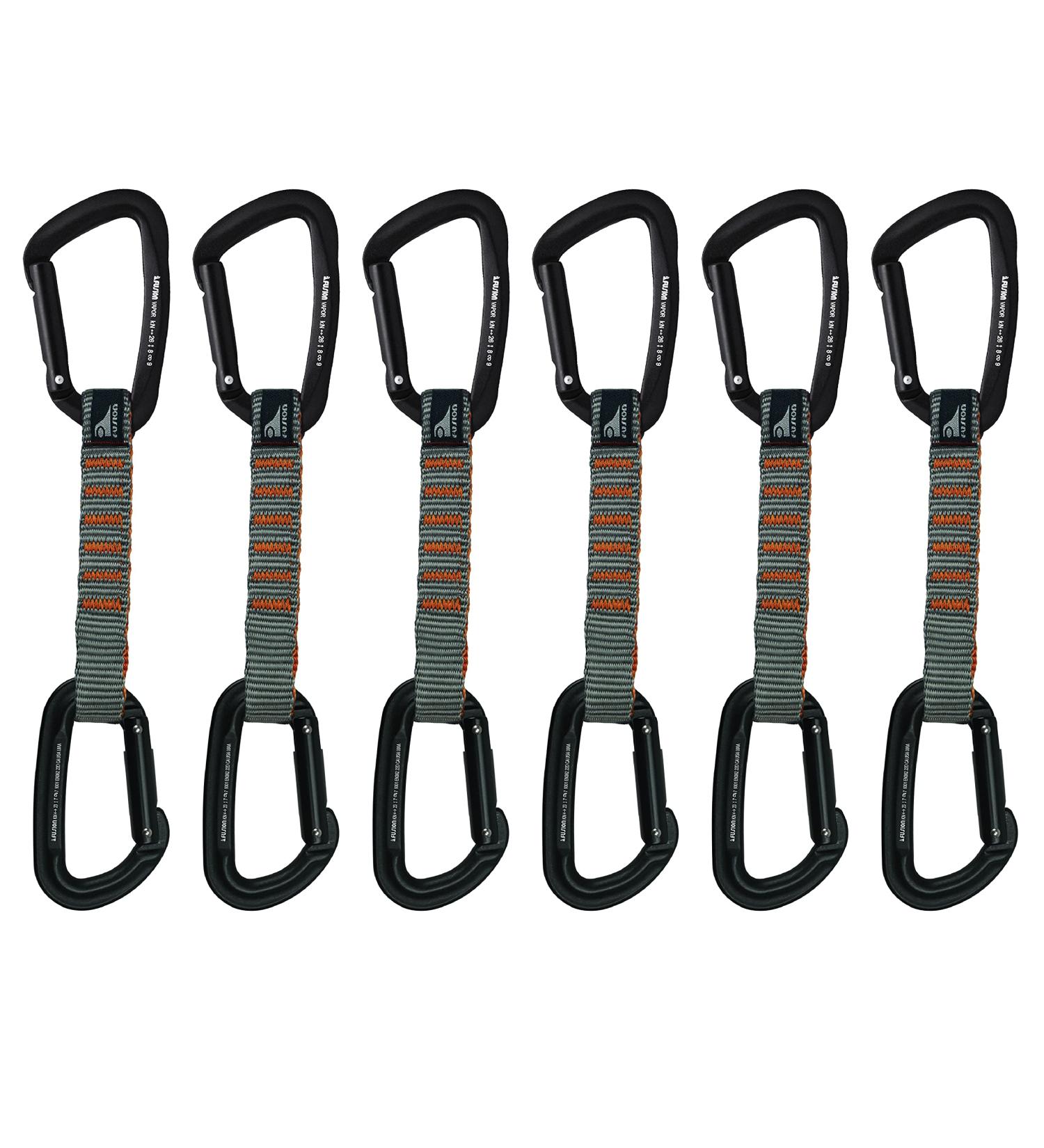 Fusion Climb 6-Pack Quickdraw Set - 11cm with Contigua Straight Gate Carabiner - Orange/Orange - Buy Online on SooperMarket.com