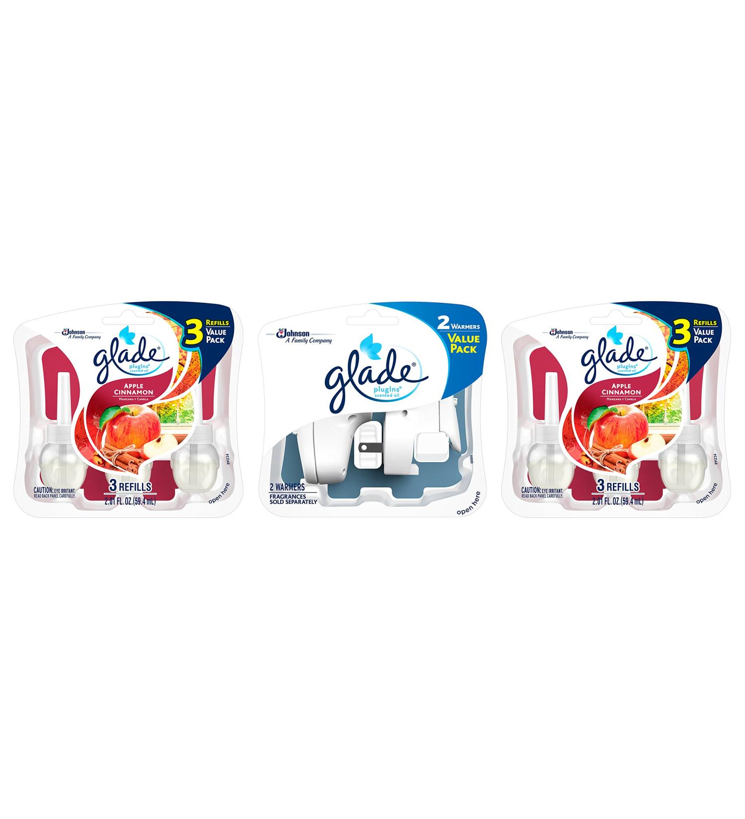 Buy Glade PlugIns Refills Air Freshener Starter Kit - Apple Cinnamon 2 Warmers + 6 Refills for Home & Bathroom | International Shipping Available - Buy Online on SooperMarket.com