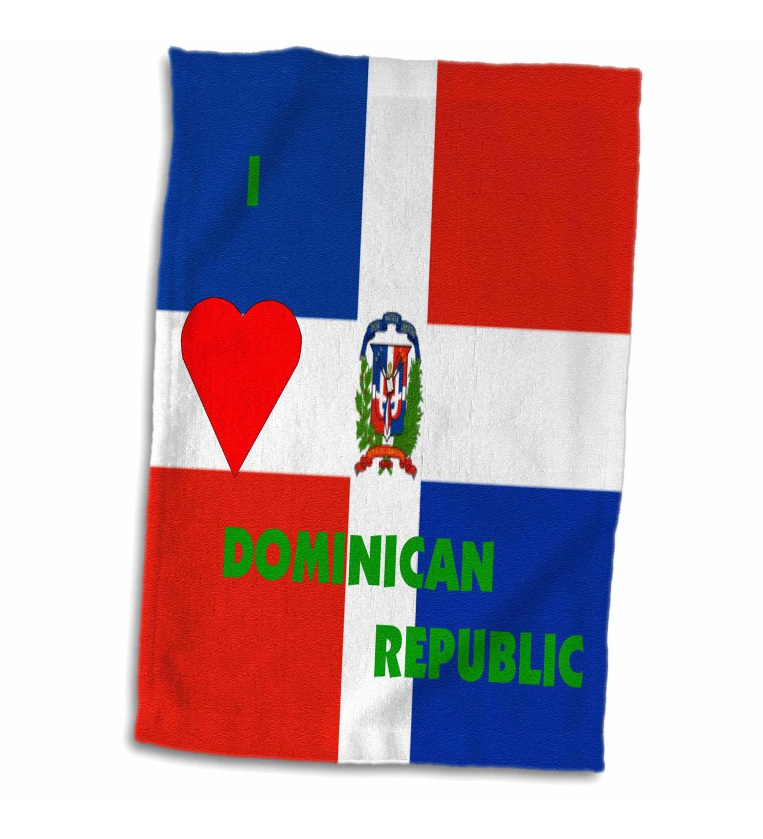 I Love Dominican Republic Towel - 3D Rose TWL_55209_1 - 15 x 22 - Buy Online on SooperMarket.com
