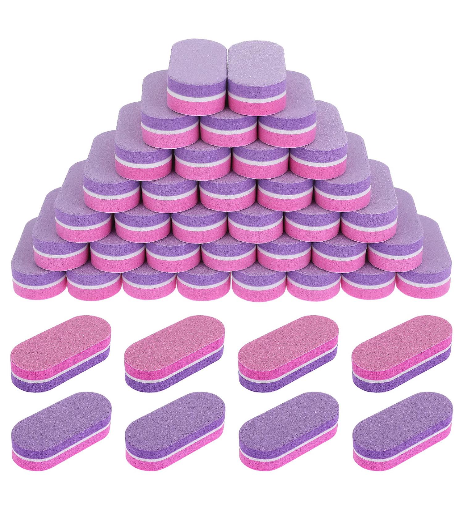 Lusofie 40Pcs Mini Nail Buffer Blocks Grit Sponge for Natural Nails - Pink - Buy Online on SooperMarket.com