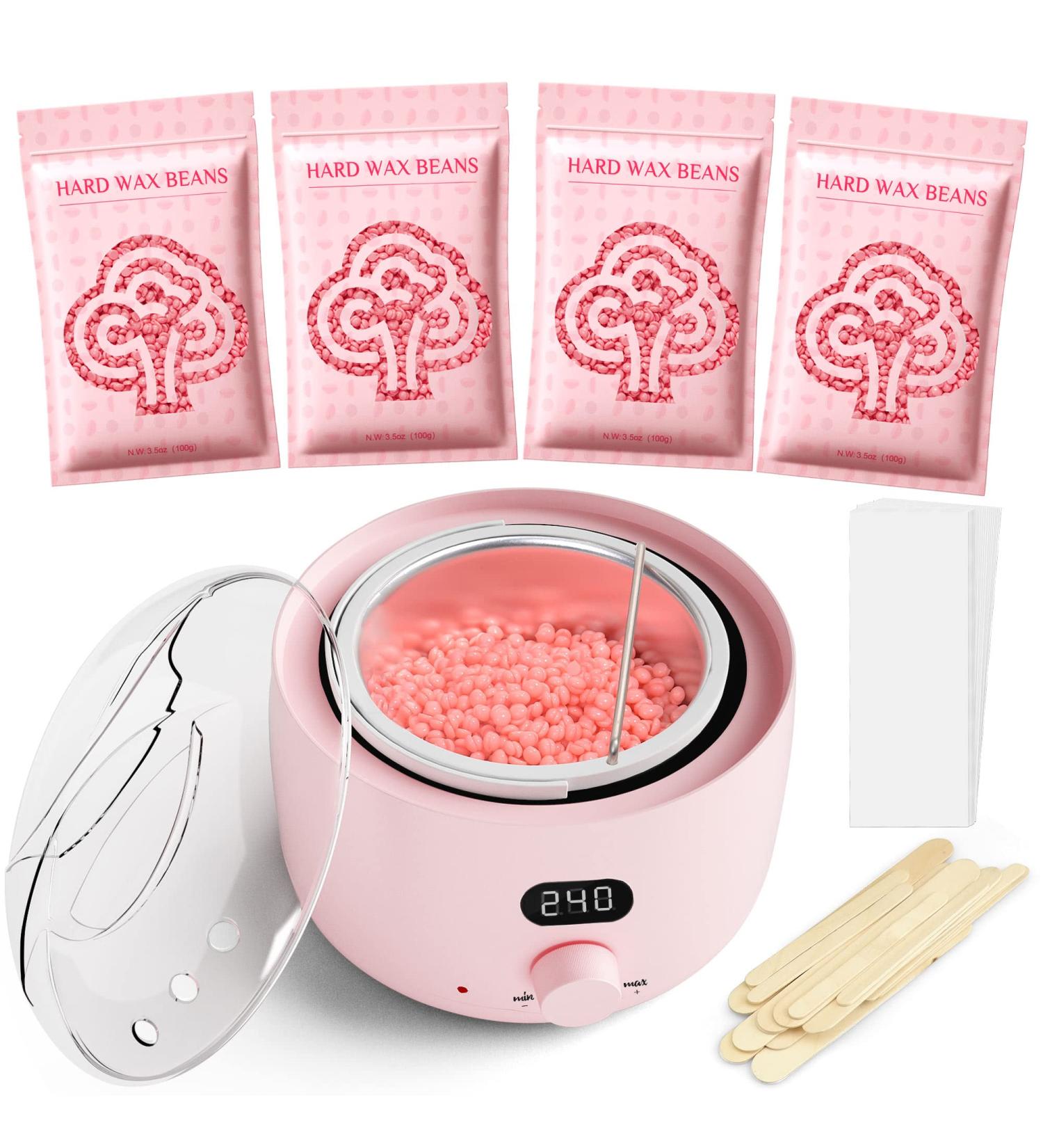 Digital Wax Warmer Kit for Coarse Hair Removal - Home Wax Kit with Brazilian Hard Wax Beads for Full Body Women Men - Buy Online on SooperMarket.com
