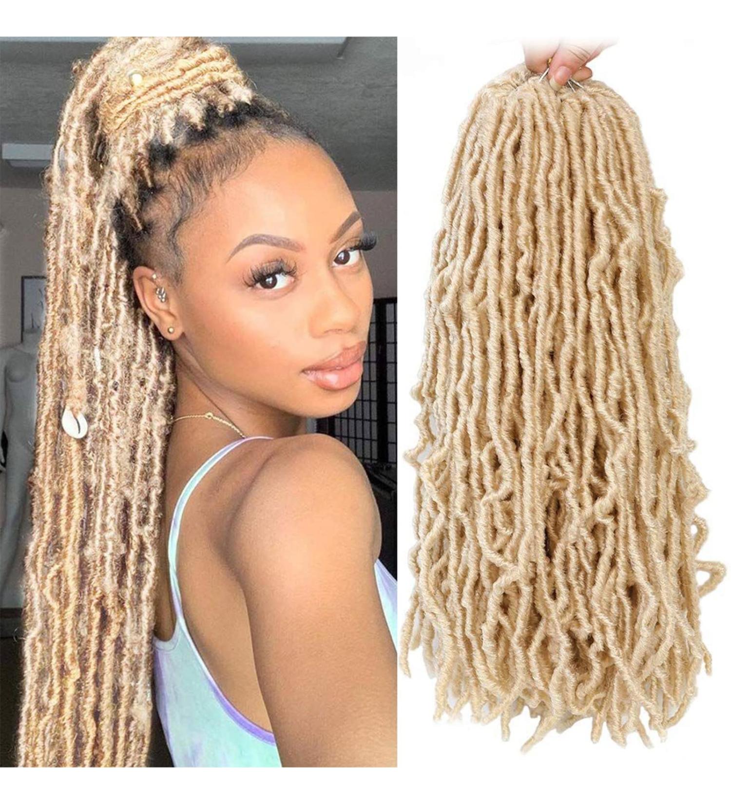 Goddess Locs Crochet Hair 18 Inch 7 Packs | 613 Blonde Faux Locs for Black Women | Soft Pre-looped Synthetic Hair Bundles by Bilisar Hair - Buy Online on SooperMarket.com