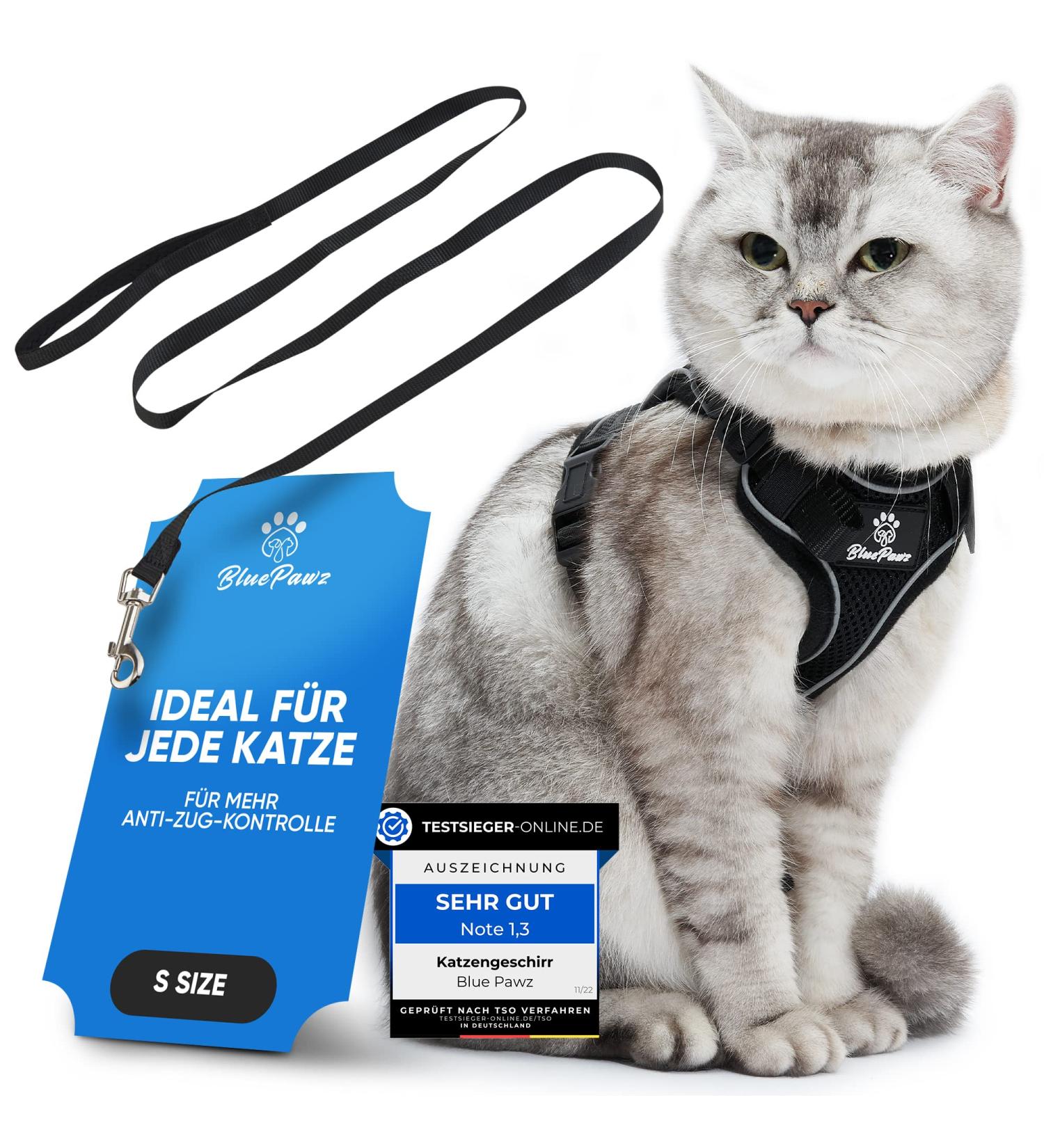 Blue Pawz Cat Dishes with 170cm Leash | Premium Quality Cat Bowls | Perfect for Unforgettable Moments | International Shipping Available - Buy Online on SooperMarket.com